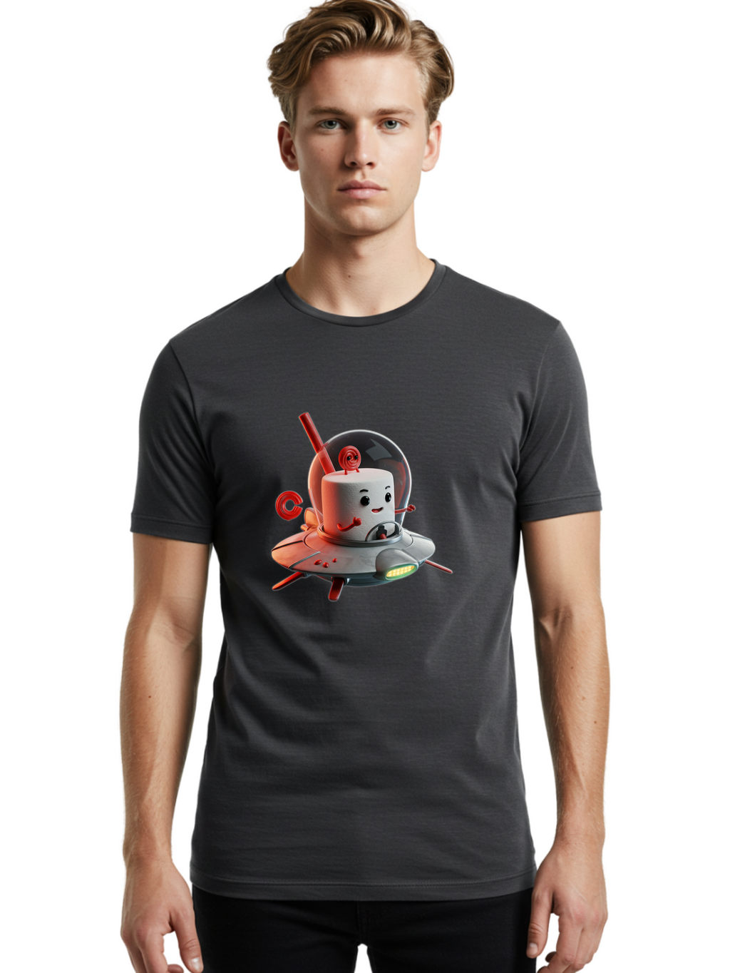 Cylinder-Head-In-Ufo Men'S Graphic Tee, 100% Cotton, Comfortable Casual Summer Wear, Machine Washable, Vintage Camera, Old Camera, Antique Camera, Black Camera, Classic Photography, Photography Equipment, Nostalgic Device, Film Camera, Bam212