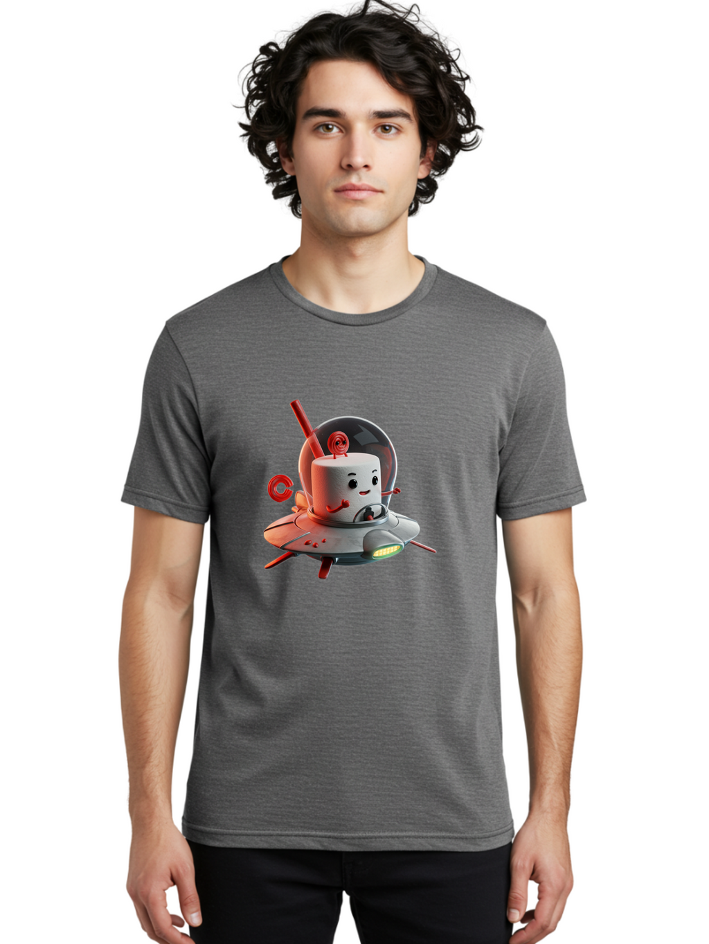 Cylinder-Head-In-Ufo Men'S Graphic Tee, 100% Cotton, Comfortable Casual Summer Wear, Machine Washable, Vintage Camera, Old Camera, Antique Camera, Black Camera, Classic Photography, Photography Equipment, Nostalgic Device, Film Camera, Bam212