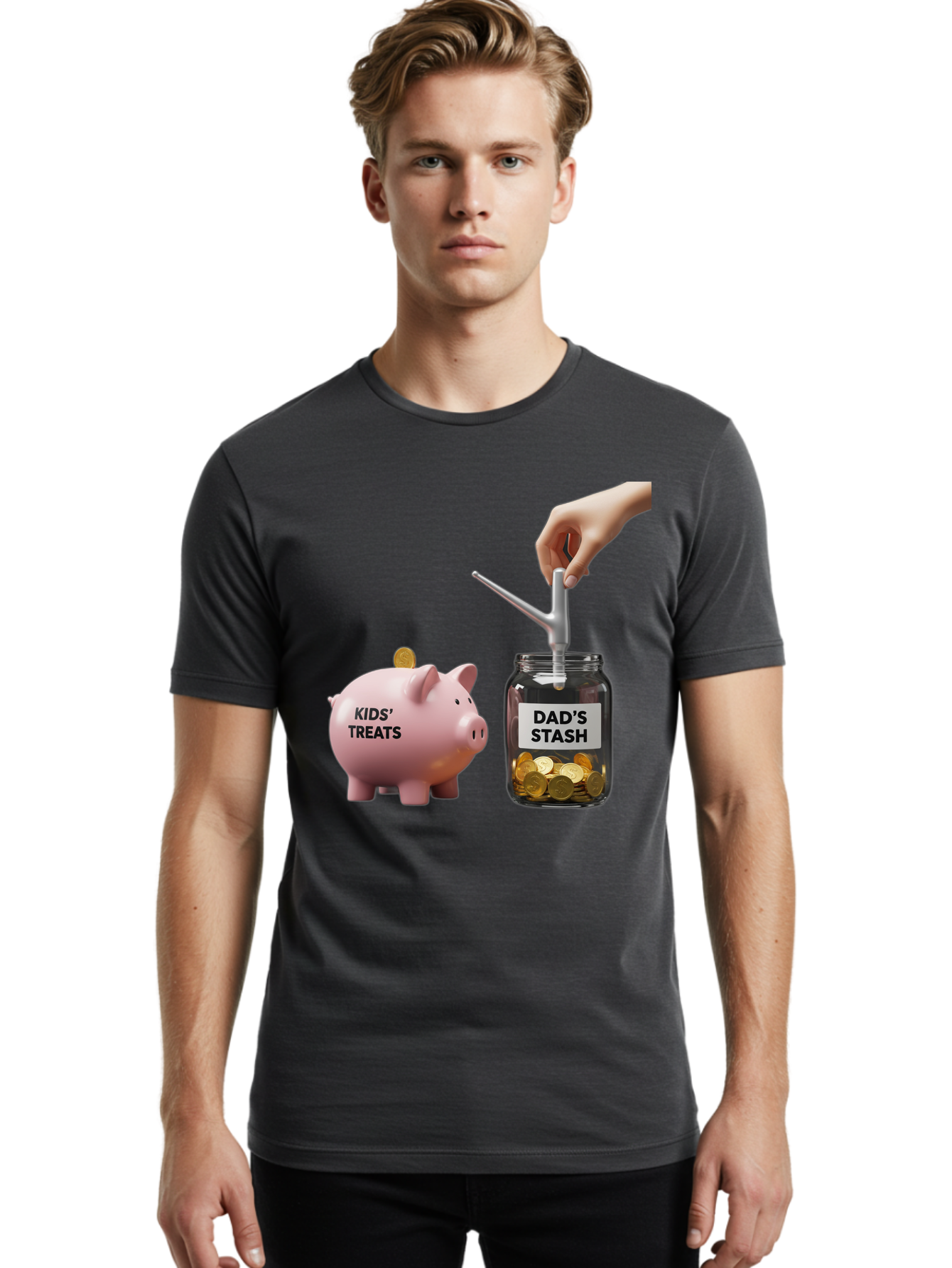 Dad-S-Stash Men'S Graphic Tee, 100% Cotton, Comfortable Casual Summer Wear, Machine Washable, Vintage Camera, Old Camera, Antique Camera, Black Camera, Classic Photography, Photography Equipment, Nostalgic Device, Film Camera, Camera Art Bam215