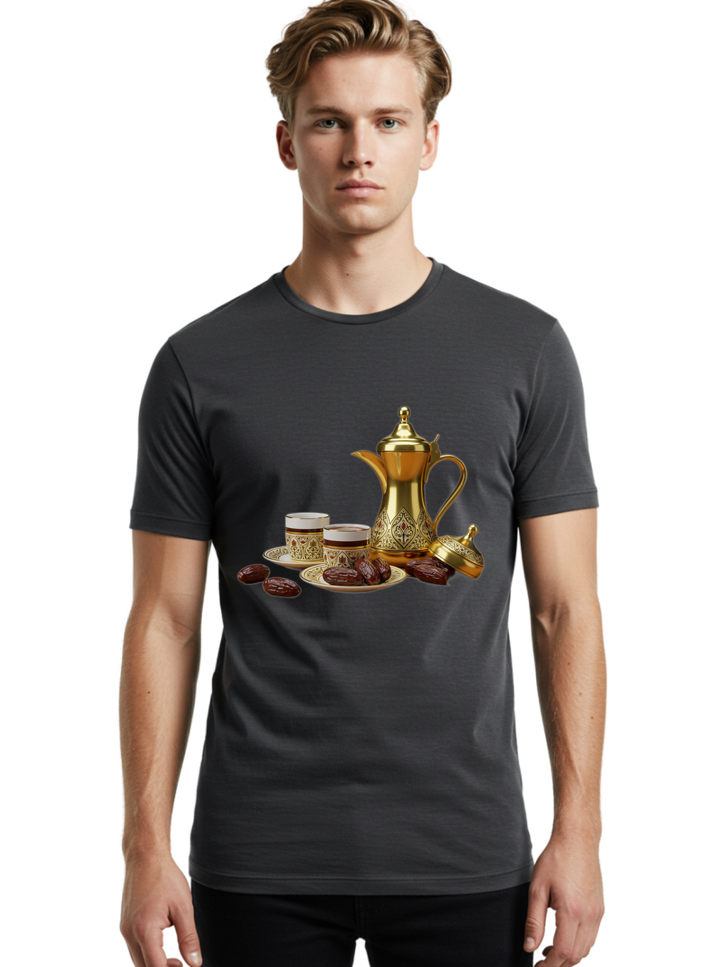 Dallah-Tea-Set Men'S Graphic Tee, 100% Cotton, Comfortable Casual Summer Wear, Machine Washable, Vintage Camera, Old Camera, Antique Camera, Black Camera, Classic Photography, Photography Equipment, Nostalgic Device, Film Camera, Camera Art Bam217