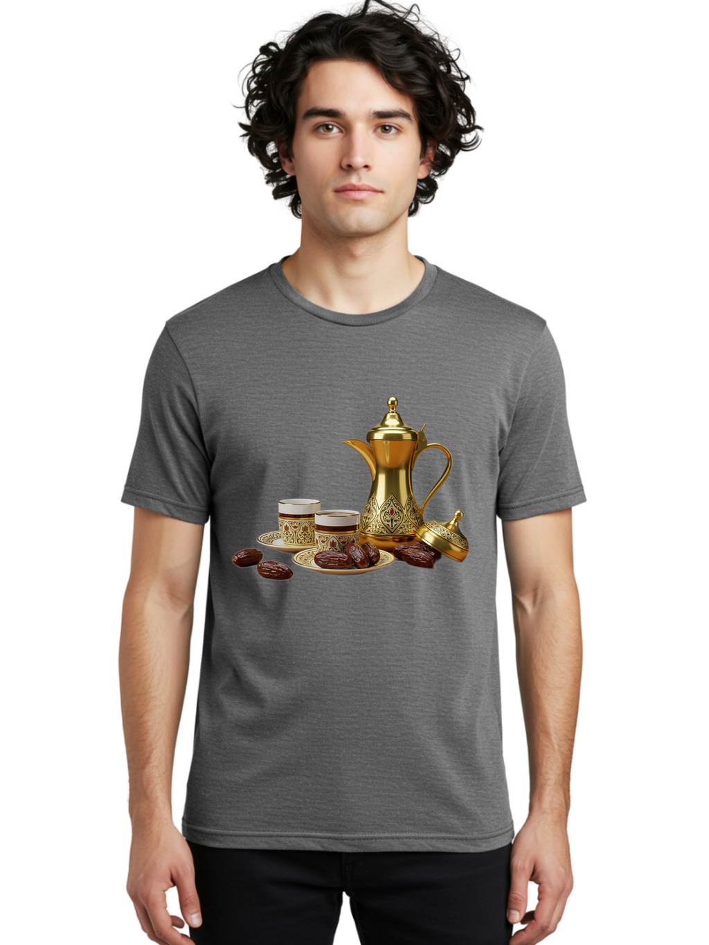 Dallah-Tea-Set Men'S Graphic Tee, 100% Cotton, Comfortable Casual Summer Wear, Machine Washable, Vintage Camera, Old Camera, Antique Camera, Black Camera, Classic Photography, Photography Equipment, Nostalgic Device, Film Camera, Camera Art Bam217