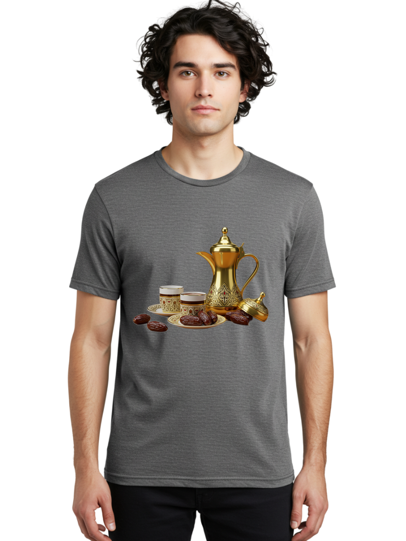 Dallah-Tea-Set Men'S Graphic Tee, 100% Cotton, Comfortable Casual Summer Wear, Machine Washable, Vintage Camera, Old Camera, Antique Camera, Black Camera, Classic Photography, Photography Equipment, Nostalgic Device, Film Camera, Camera Art Bam217