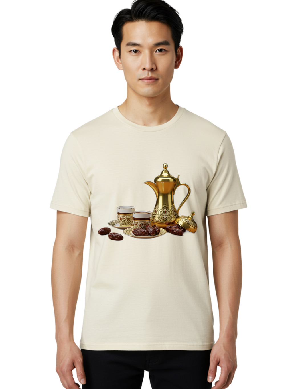 Dallah-Tea-Set Men'S Graphic Tee, 100% Cotton, Comfortable Casual Summer Wear, Machine Washable, Vintage Camera, Old Camera, Antique Camera, Black Camera, Classic Photography, Photography Equipment, Nostalgic Device, Film Camera, Camera Art Bam217