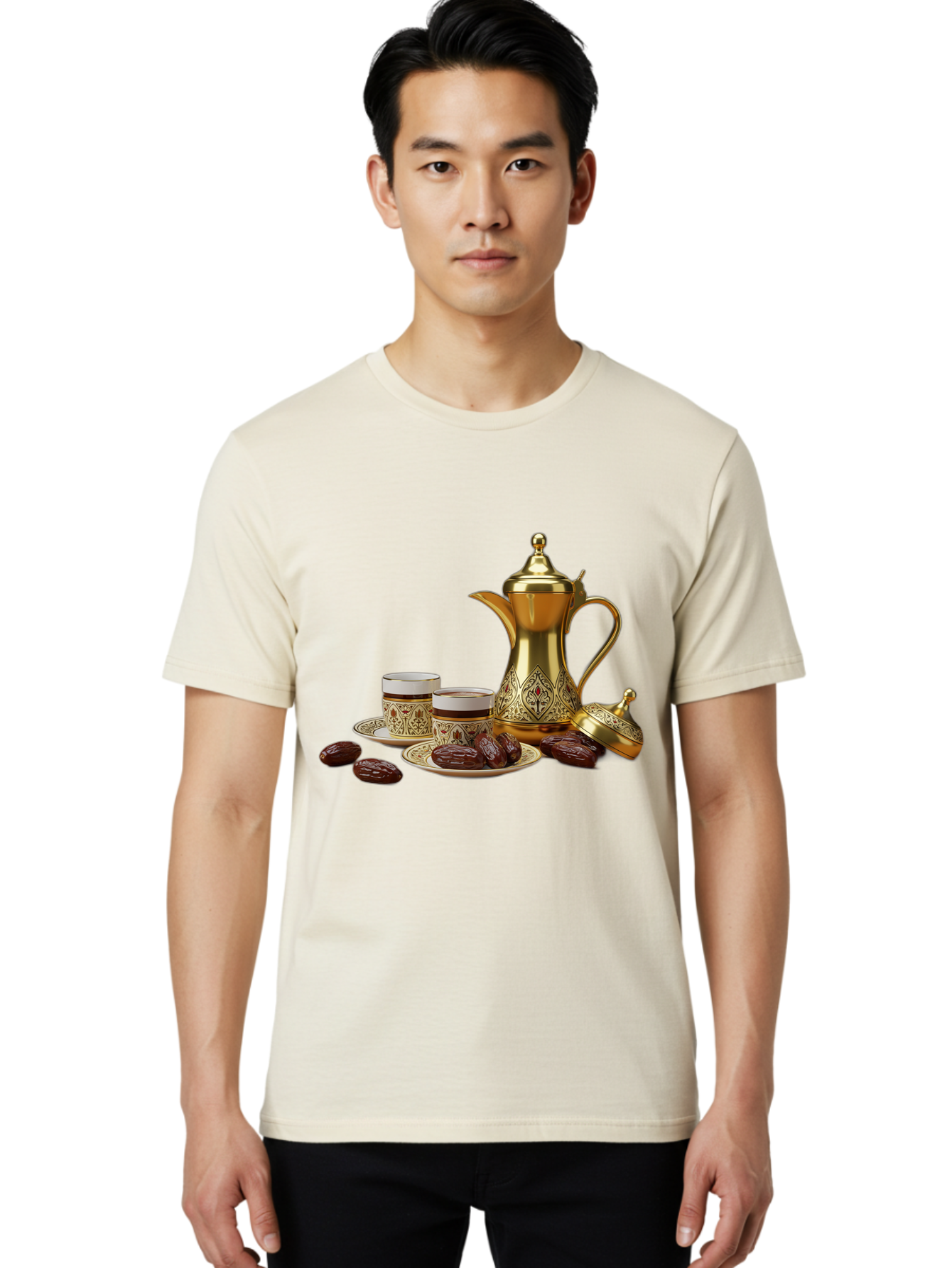 Dallah-Tea-Set Men'S Graphic Tee, 100% Cotton, Comfortable Casual Summer Wear, Machine Washable, Vintage Camera, Old Camera, Antique Camera, Black Camera, Classic Photography, Photography Equipment, Nostalgic Device, Film Camera, Camera Art Bam217