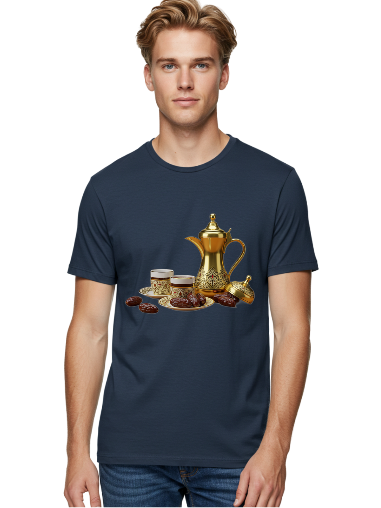 Dallah-Tea-Set Men'S Graphic Tee, 100% Cotton, Comfortable Casual Summer Wear, Machine Washable, Vintage Camera, Old Camera, Antique Camera, Black Camera, Classic Photography, Photography Equipment, Nostalgic Device, Film Camera, Camera Art Bam217