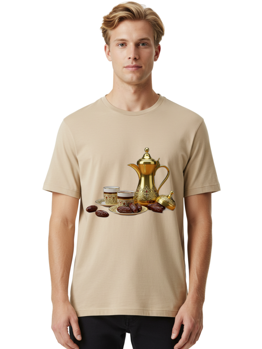 Dallah-Tea-Set Men'S Graphic Tee, 100% Cotton, Comfortable Casual Summer Wear, Machine Washable, Vintage Camera, Old Camera, Antique Camera, Black Camera, Classic Photography, Photography Equipment, Nostalgic Device, Film Camera, Camera Art Bam217
