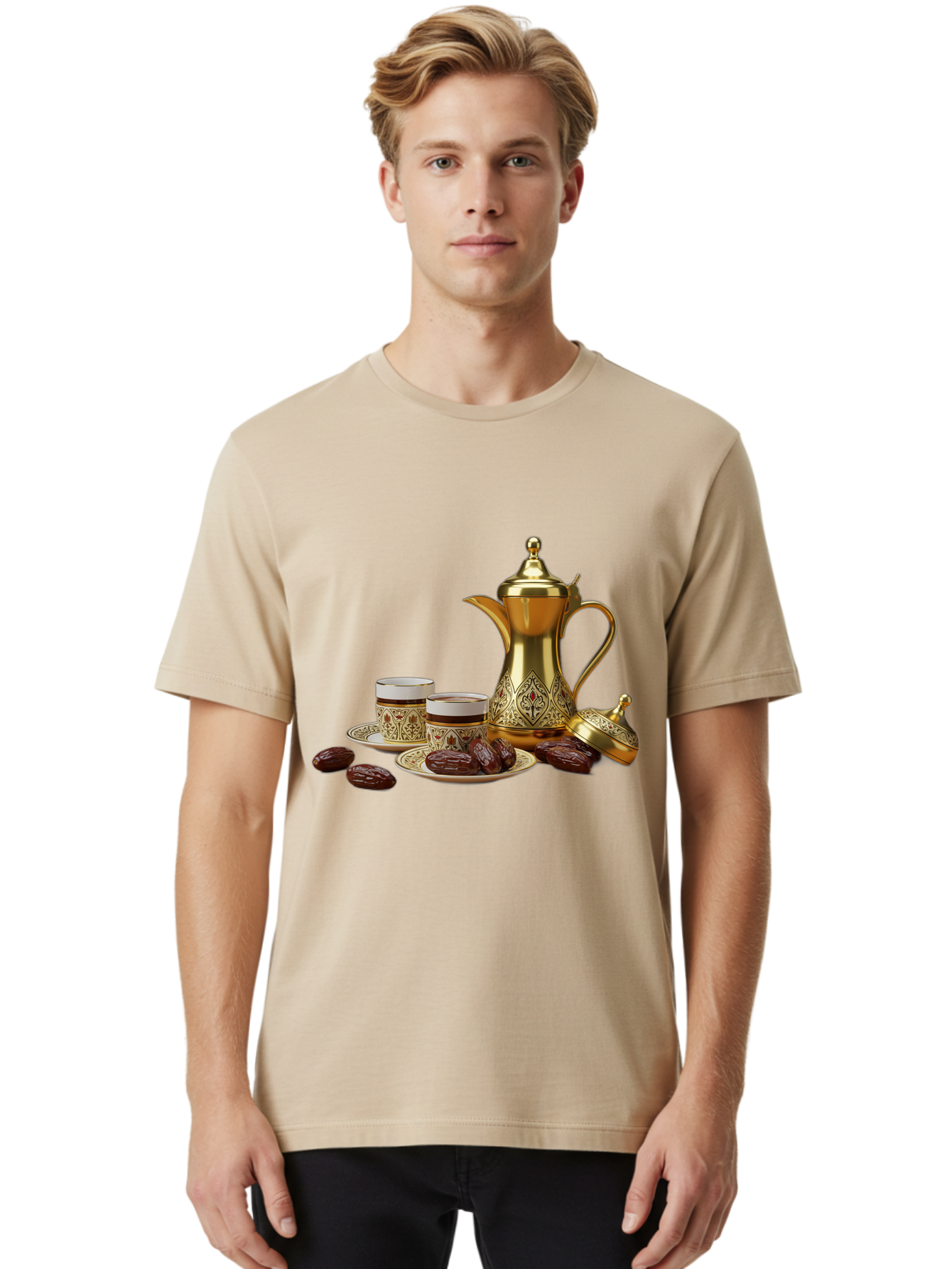 Dallah-Tea-Set Men'S Graphic Tee, 100% Cotton, Comfortable Casual Summer Wear, Machine Washable, Vintage Camera, Old Camera, Antique Camera, Black Camera, Classic Photography, Photography Equipment, Nostalgic Device, Film Camera, Camera Art Bam217