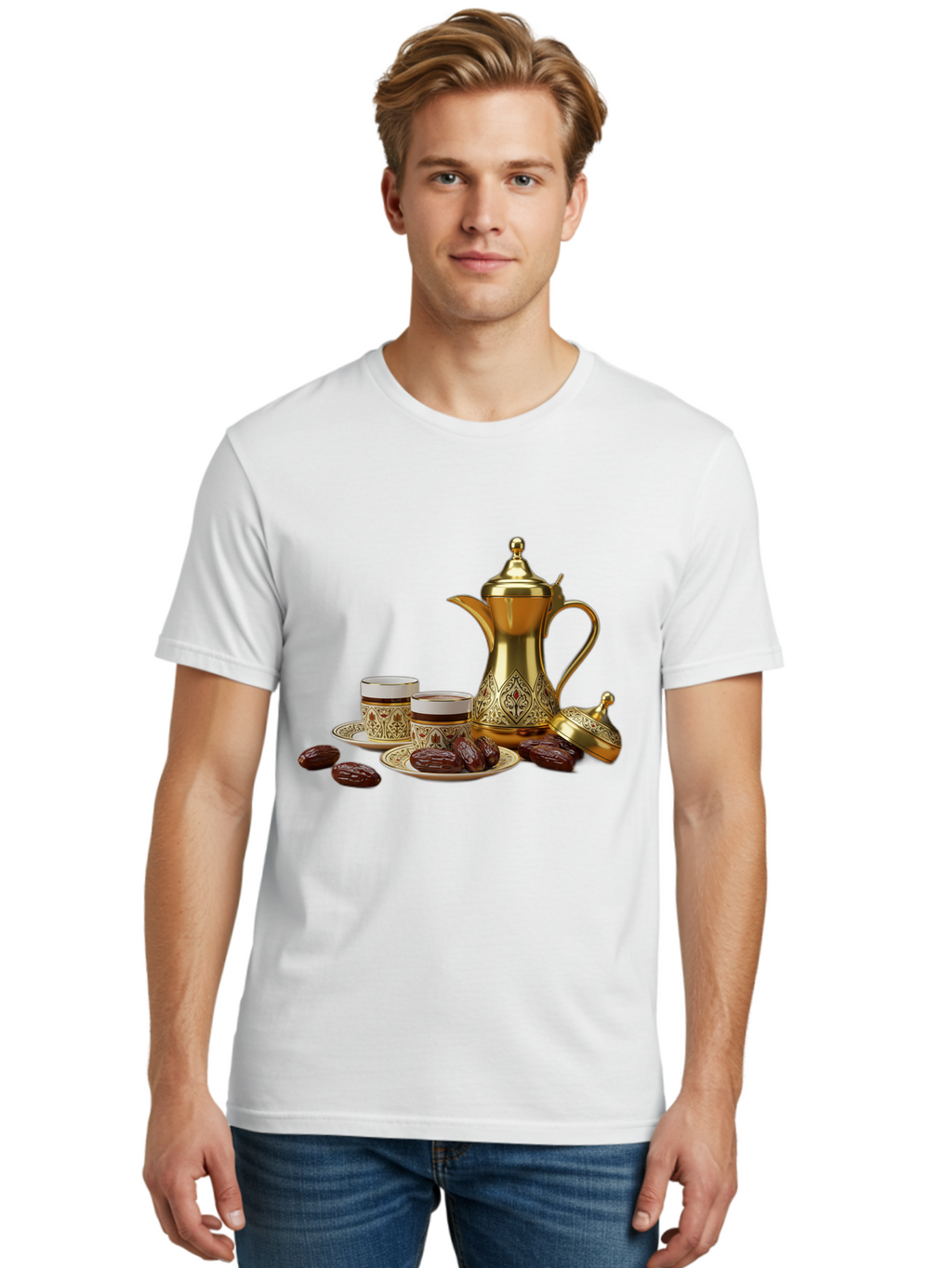 Dallah-Tea-Set Men'S Graphic Tee, 100% Cotton, Comfortable Casual Summer Wear, Machine Washable, Vintage Camera, Old Camera, Antique Camera, Black Camera, Classic Photography, Photography Equipment, Nostalgic Device, Film Camera, Camera Art Bam217