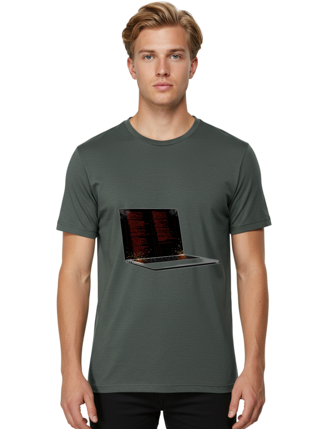 Damaged-Laptop Men'S Graphic Tee, 100% Cotton, Comfortable Casual Summer Wear, Machine Washable, Vintage Camera, Old Camera, Antique Camera, Black Camera, Classic Photography, Photography Equipment, Nostalgic Device, Film Camera, Camera Art Bam219