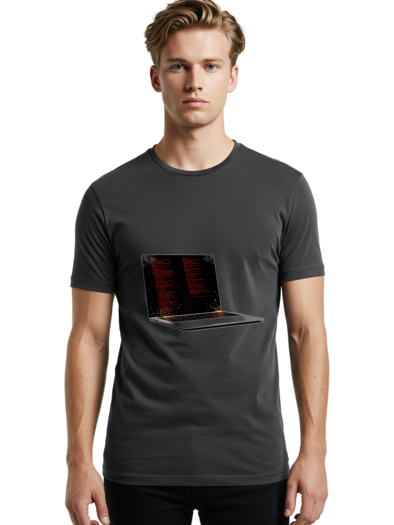 Damaged-Laptop Men'S Graphic Tee, 100% Cotton, Comfortable Casual Summer Wear, Machine Washable, Vintage Camera, Old Camera, Antique Camera, Black Camera, Classic Photography, Photography Equipment, Nostalgic Device, Film Camera, Camera Art Bam219