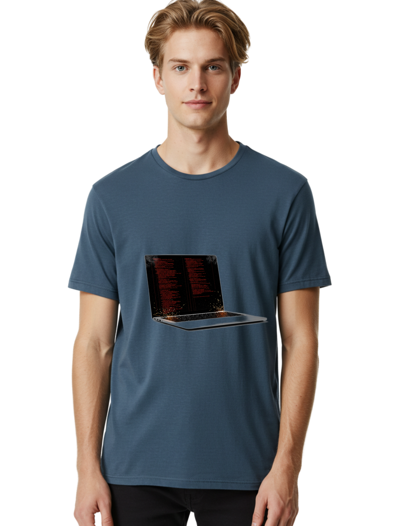 Damaged-Laptop Men'S Graphic Tee, 100% Cotton, Comfortable Casual Summer Wear, Machine Washable, Vintage Camera, Old Camera, Antique Camera, Black Camera, Classic Photography, Photography Equipment, Nostalgic Device, Film Camera, Camera Art Bam219