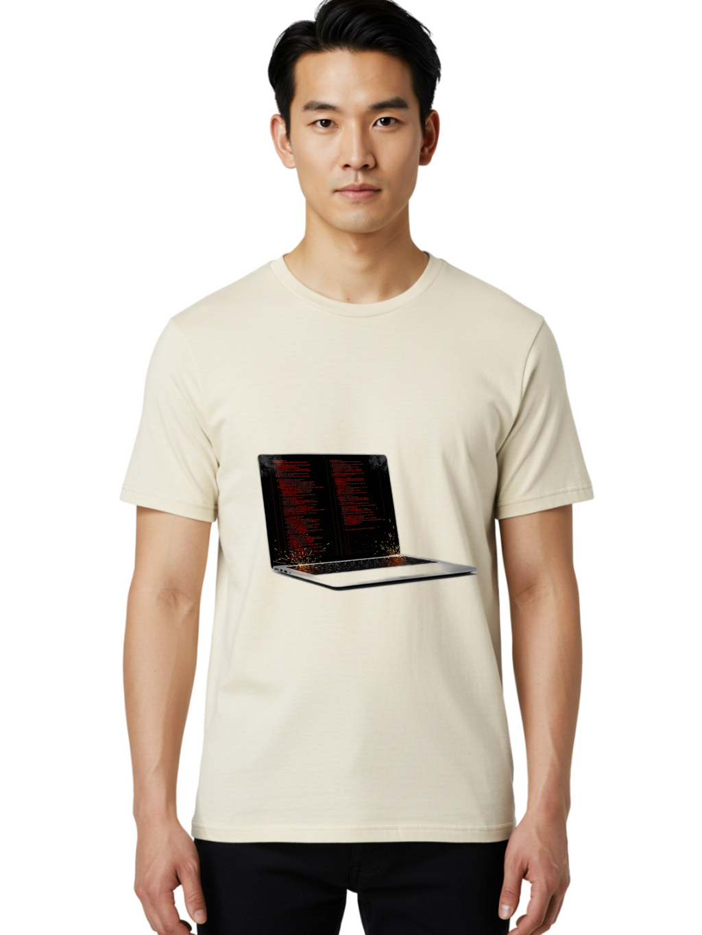 Damaged-Laptop Men'S Graphic Tee, 100% Cotton, Comfortable Casual Summer Wear, Machine Washable, Vintage Camera, Old Camera, Antique Camera, Black Camera, Classic Photography, Photography Equipment, Nostalgic Device, Film Camera, Camera Art Bam219