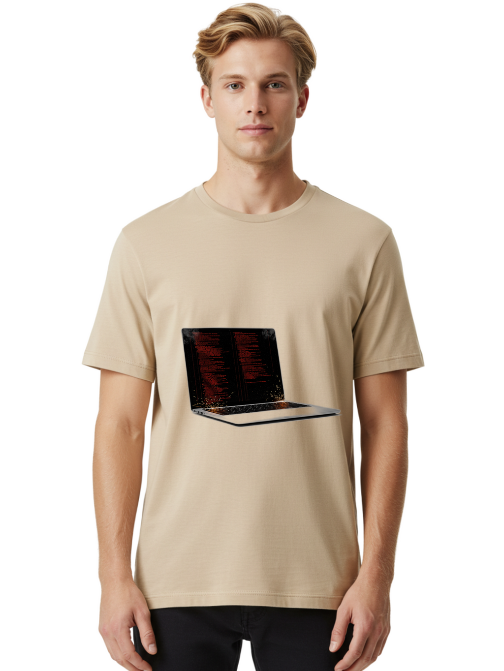 Damaged-Laptop Men'S Graphic Tee, 100% Cotton, Comfortable Casual Summer Wear, Machine Washable, Vintage Camera, Old Camera, Antique Camera, Black Camera, Classic Photography, Photography Equipment, Nostalgic Device, Film Camera, Camera Art Bam219