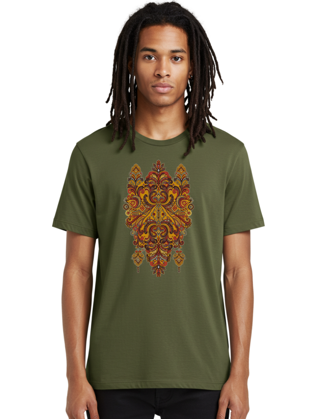Damask-Pattern Men'S Graphic Tee, 100% Cotton, Comfortable Casual Summer Wear, Machine Washable, Vintage Camera, Old Camera, Antique Camera, Black Camera, Classic Photography, Photography Equipment, Nostalgic Device, Film Camera, Camera Art Bam220