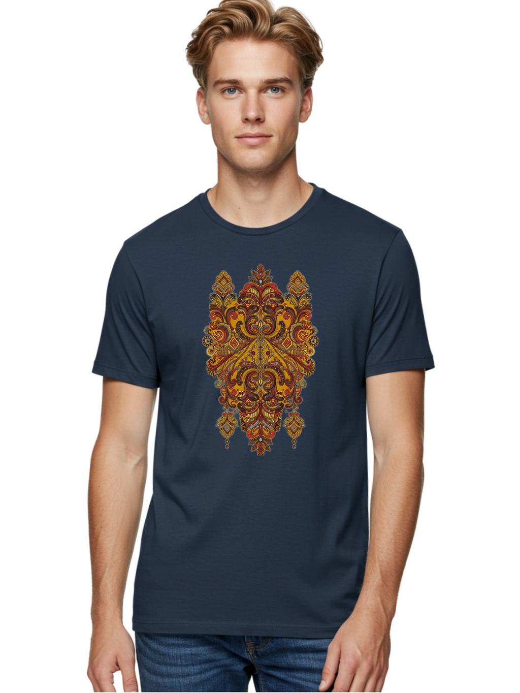 Damask-Pattern Men'S Graphic Tee, 100% Cotton, Comfortable Casual Summer Wear, Machine Washable, Vintage Camera, Old Camera, Antique Camera, Black Camera, Classic Photography, Photography Equipment, Nostalgic Device, Film Camera, Camera Art Bam220