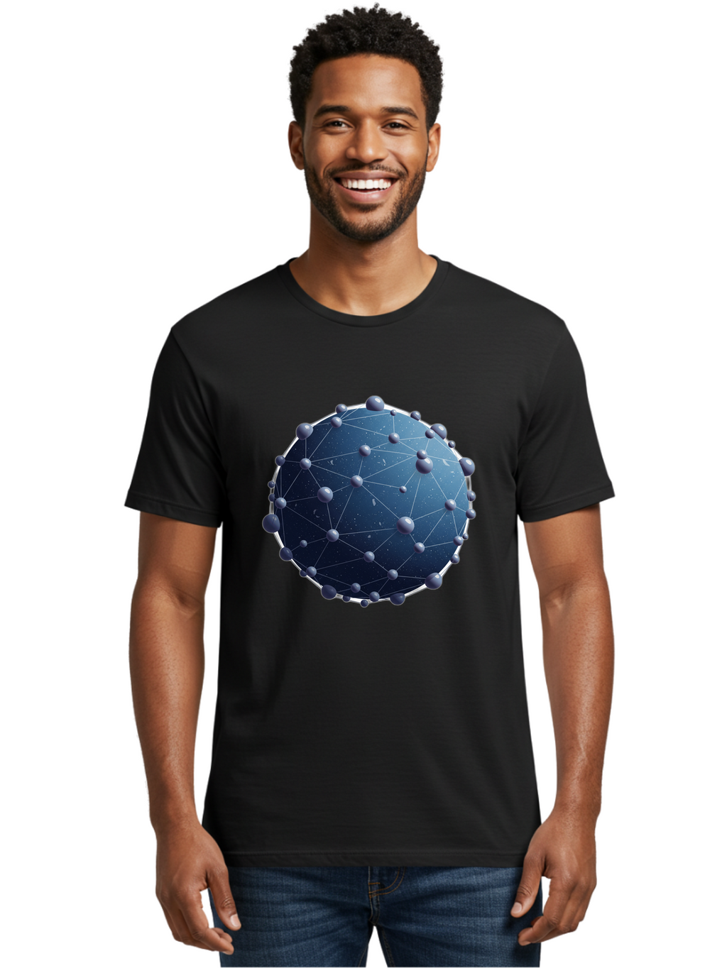 Dark-Blue-Sphere-With-Nodules Men'S Graphic Tee, 100% Cotton, Comfortable Casual Summer Wear, Machine Washable, Vintage Camera, Old Camera, Antique Camera, Black Camera, Classic Photography, Photography Equipment, Nostalgic Device, Bam224