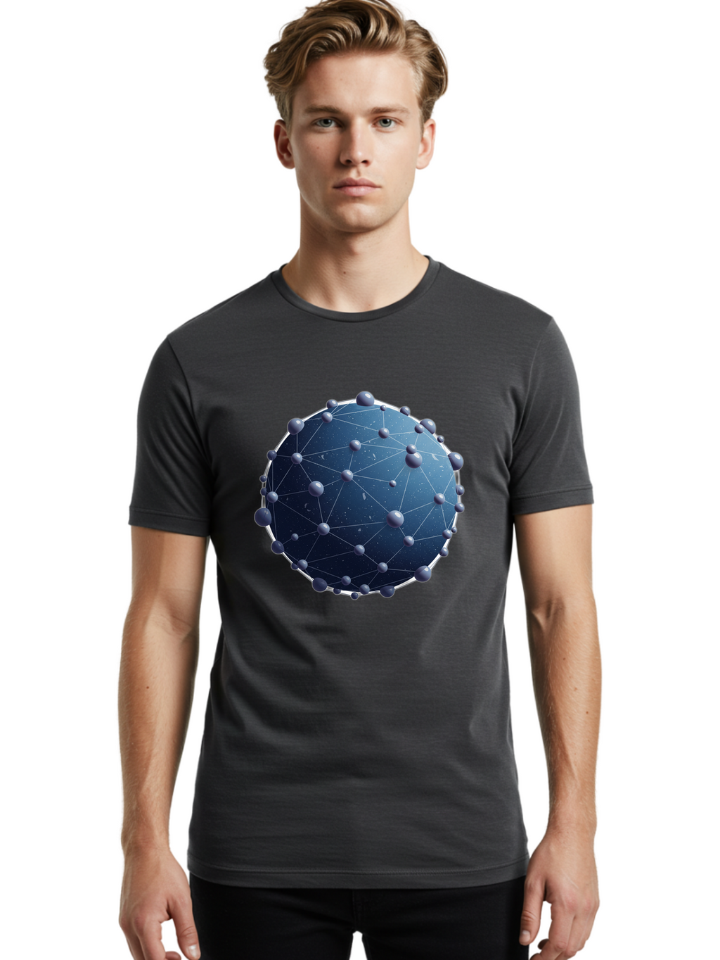 Dark-Blue-Sphere-With-Nodules Men'S Graphic Tee, 100% Cotton, Comfortable Casual Summer Wear, Machine Washable, Vintage Camera, Old Camera, Antique Camera, Black Camera, Classic Photography, Photography Equipment, Nostalgic Device, Bam224