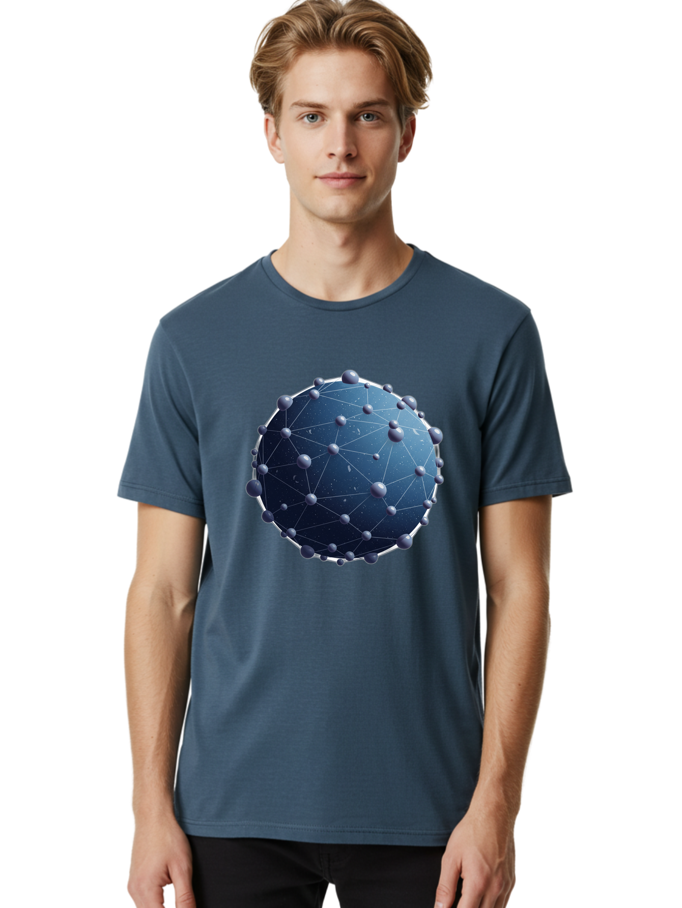 Dark-Blue-Sphere-With-Nodules Men'S Graphic Tee, 100% Cotton, Comfortable Casual Summer Wear, Machine Washable, Vintage Camera, Old Camera, Antique Camera, Black Camera, Classic Photography, Photography Equipment, Nostalgic Device, Bam224