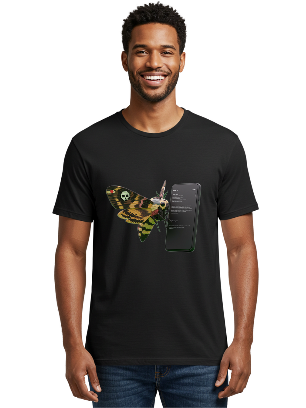 Death-S-Head-Hawkmoth-1 Men'S Graphic Tee, 100% Cotton, Comfortable Casual Summer Wear, Machine Washable, Vintage Camera, Old Camera, Antique Camera, Black Camera, Classic Photography, Photography Equipment, Nostalgic Device, Film Camera, Bam232