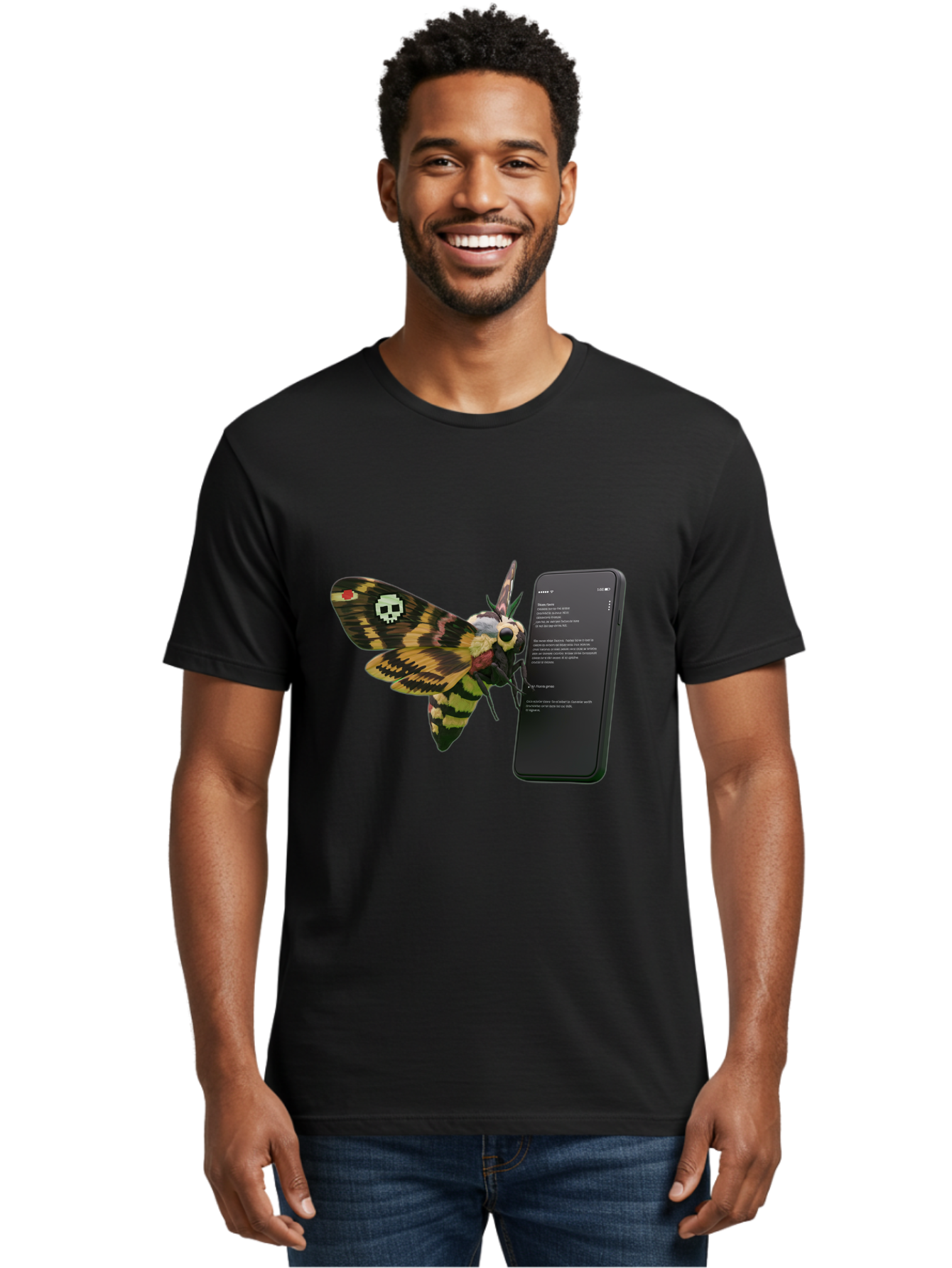 Death-S-Head-Hawkmoth-1 Men'S Graphic Tee, 100% Cotton, Comfortable Casual Summer Wear, Machine Washable, Vintage Camera, Old Camera, Antique Camera, Black Camera, Classic Photography, Photography Equipment, Nostalgic Device, Film Camera, Bam232
