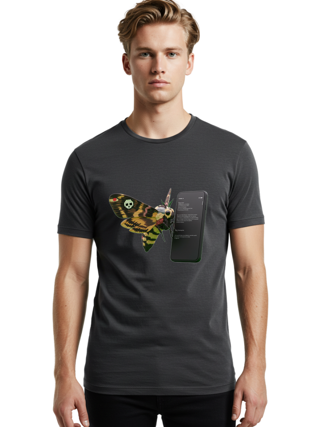 Death-S-Head-Hawkmoth-1 Men'S Graphic Tee, 100% Cotton, Comfortable Casual Summer Wear, Machine Washable, Vintage Camera, Old Camera, Antique Camera, Black Camera, Classic Photography, Photography Equipment, Nostalgic Device, Film Camera, Bam232
