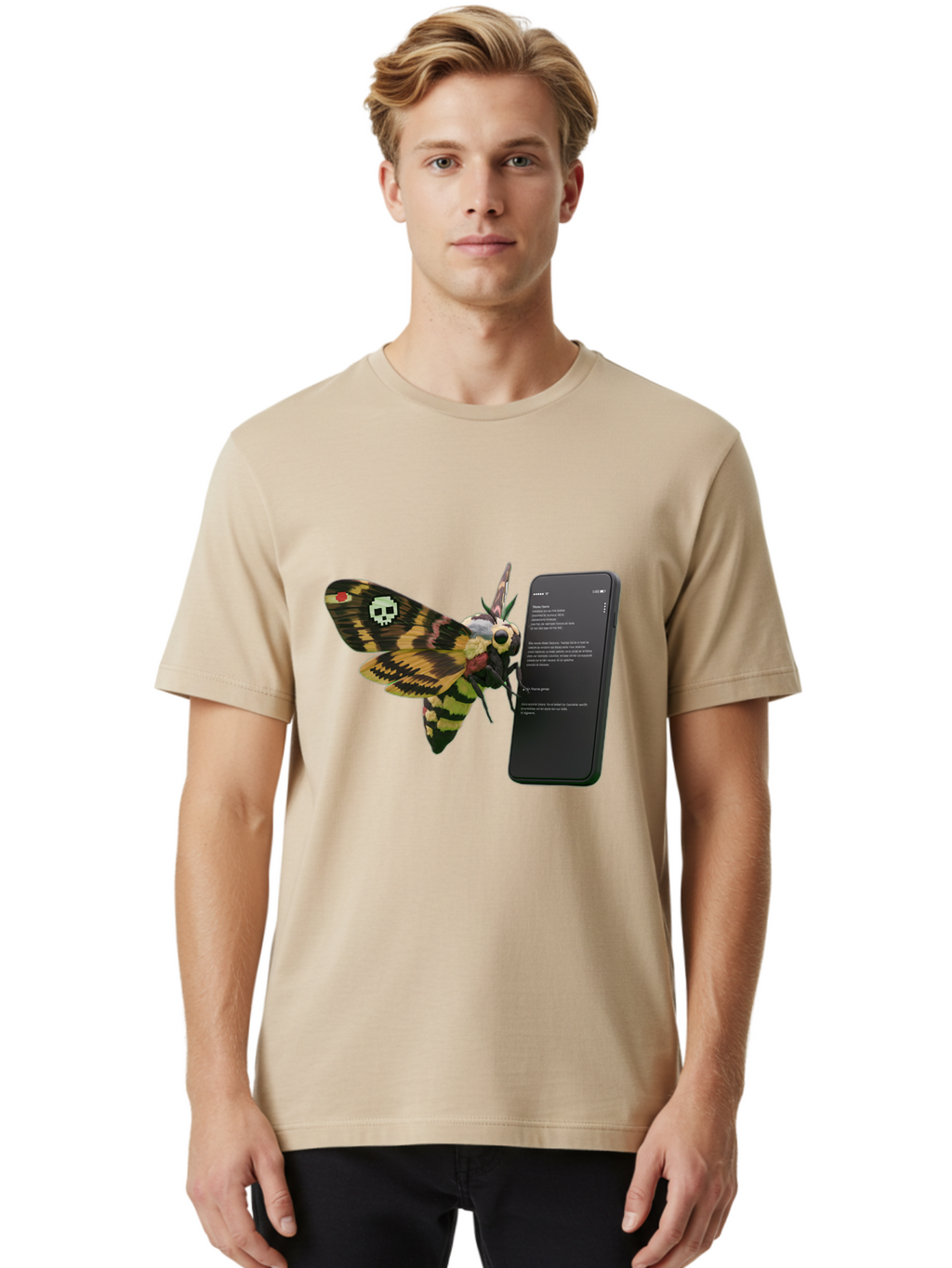 Death-S-Head-Hawkmoth-1 Men'S Graphic Tee, 100% Cotton, Comfortable Casual Summer Wear, Machine Washable, Vintage Camera, Old Camera, Antique Camera, Black Camera, Classic Photography, Photography Equipment, Nostalgic Device, Film Camera, Bam232