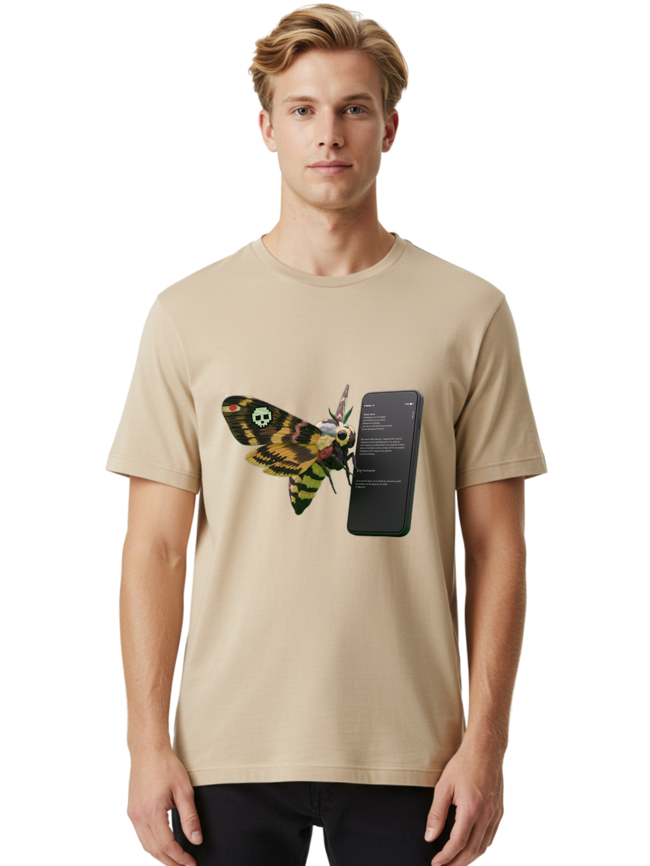 Death-S-Head-Hawkmoth-1 Men'S Graphic Tee, 100% Cotton, Comfortable Casual Summer Wear, Machine Washable, Vintage Camera, Old Camera, Antique Camera, Black Camera, Classic Photography, Photography Equipment, Nostalgic Device, Film Camera, Bam232