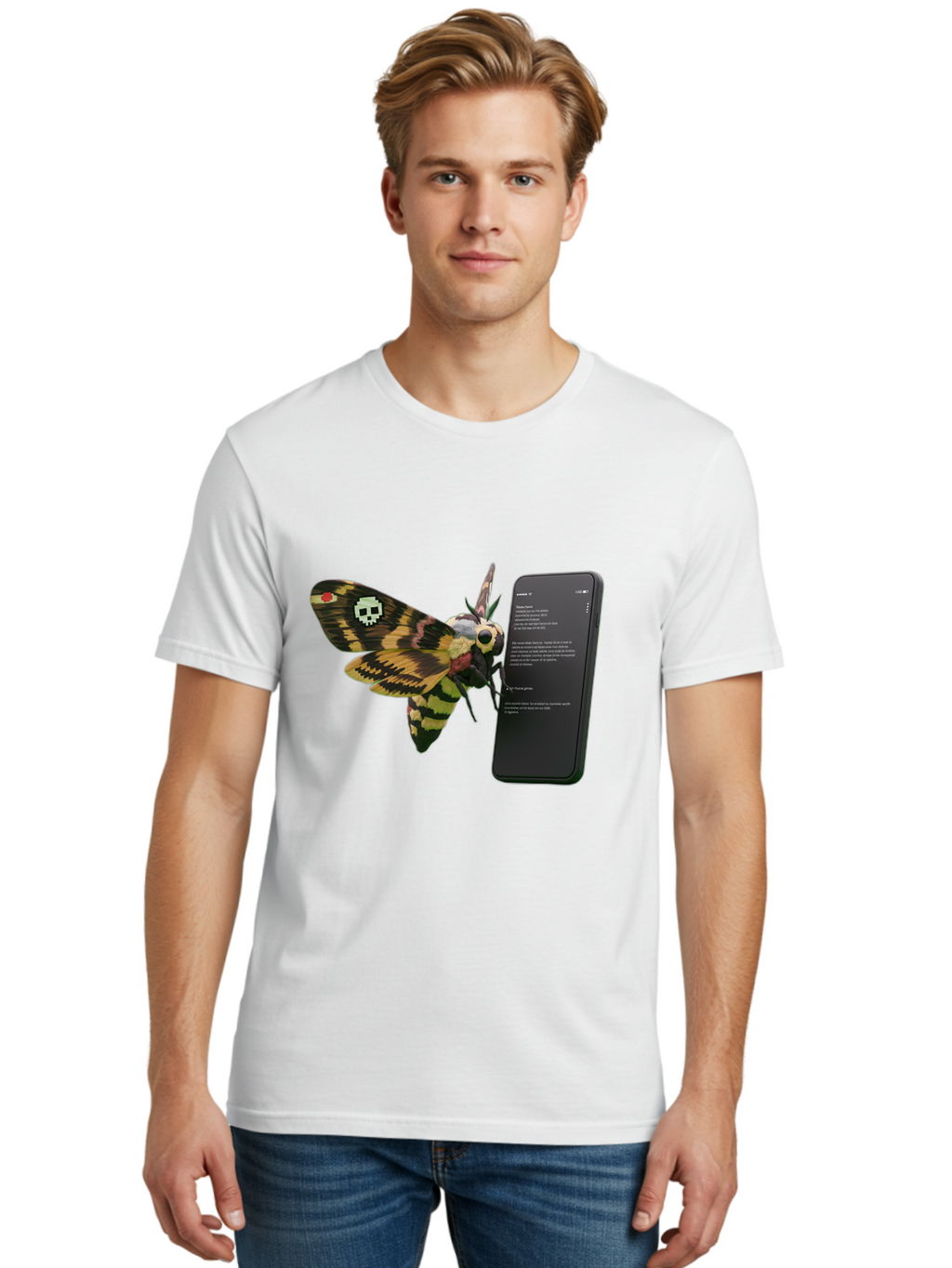 Death-S-Head-Hawkmoth-1 Men'S Graphic Tee, 100% Cotton, Comfortable Casual Summer Wear, Machine Washable, Vintage Camera, Old Camera, Antique Camera, Black Camera, Classic Photography, Photography Equipment, Nostalgic Device, Film Camera, Bam232