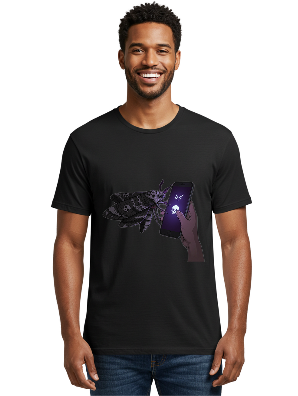 Death-S-Head-Hawkmoth-2 Men'S Graphic Tee, 100% Cotton, Comfortable Casual Summer Wear, Machine Washable, Vintage Camera, Old Camera, Antique Camera, Black Camera, Classic Photography, Photography Equipment, Nostalgic Device, Film Camera, Bam233