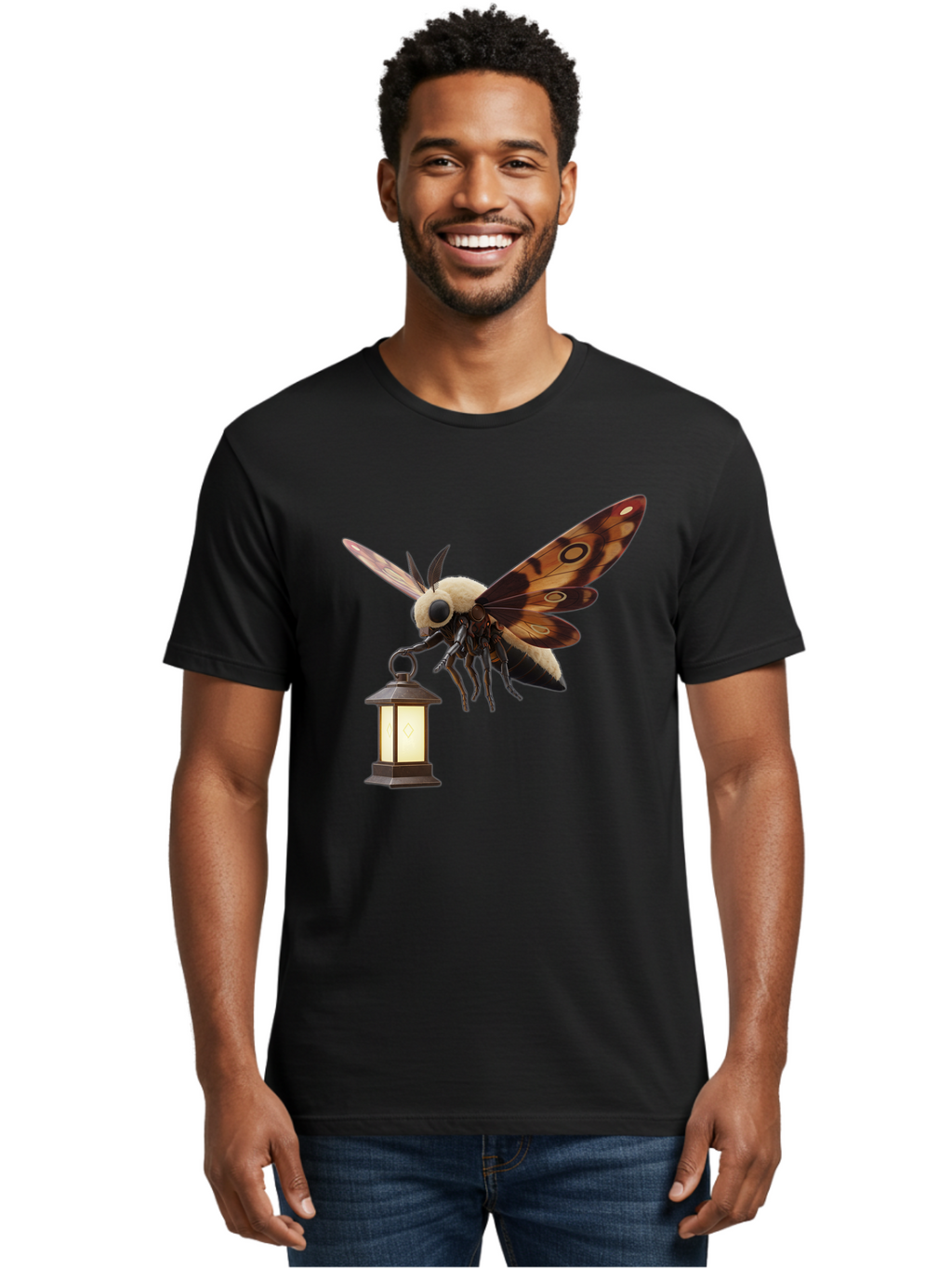 Death-S-Head-Hawkmoth-3 Men'S Graphic Tee, 100% Cotton, Comfortable Casual Summer Wear, Machine Washable, Vintage Camera, Old Camera, Antique Camera, Black Camera, Classic Photography, Photography Equipment, Nostalgic Device, Film Camera, Bam234