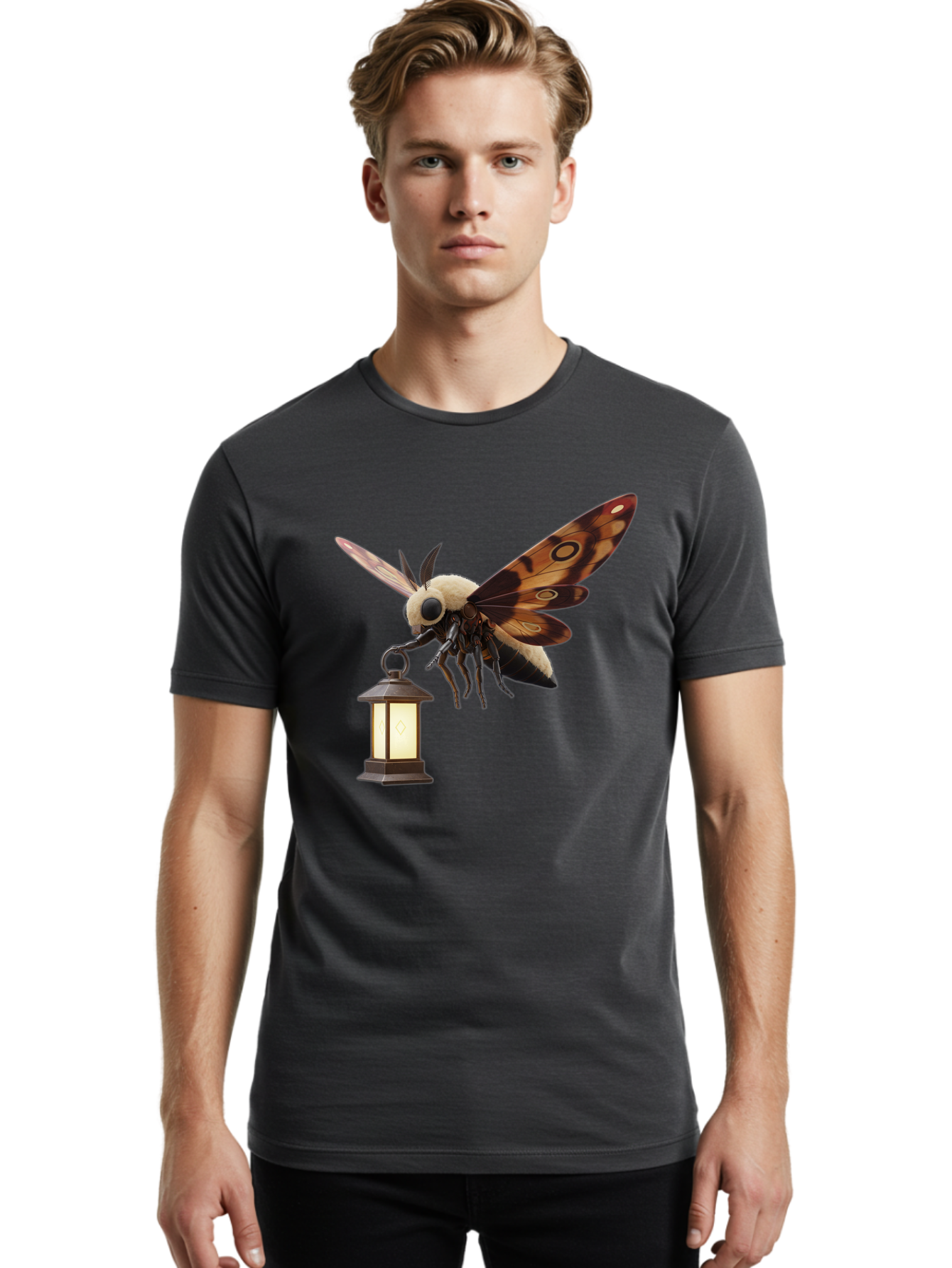 Death-S-Head-Hawkmoth-3 Men'S Graphic Tee, 100% Cotton, Comfortable Casual Summer Wear, Machine Washable, Vintage Camera, Old Camera, Antique Camera, Black Camera, Classic Photography, Photography Equipment, Nostalgic Device, Film Camera, Bam234
