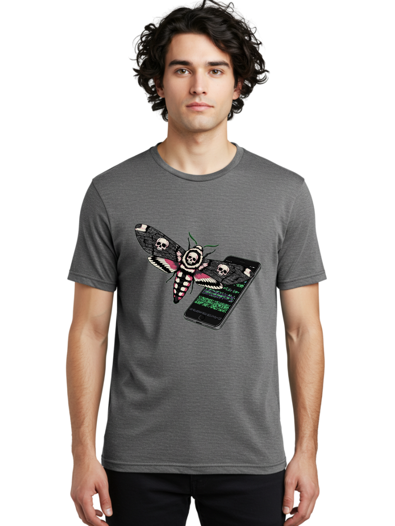 Death-S-Head-Hawkmoth-Smartphone Men'S Graphic Tee, 100% Cotton, Comfortable Casual Summer Wear, Machine Washable, Vintage Camera, Old Camera, Antique Camera, Black Camera, Classic Photography, Photography Equipment, Nostalgic Device, Bam235