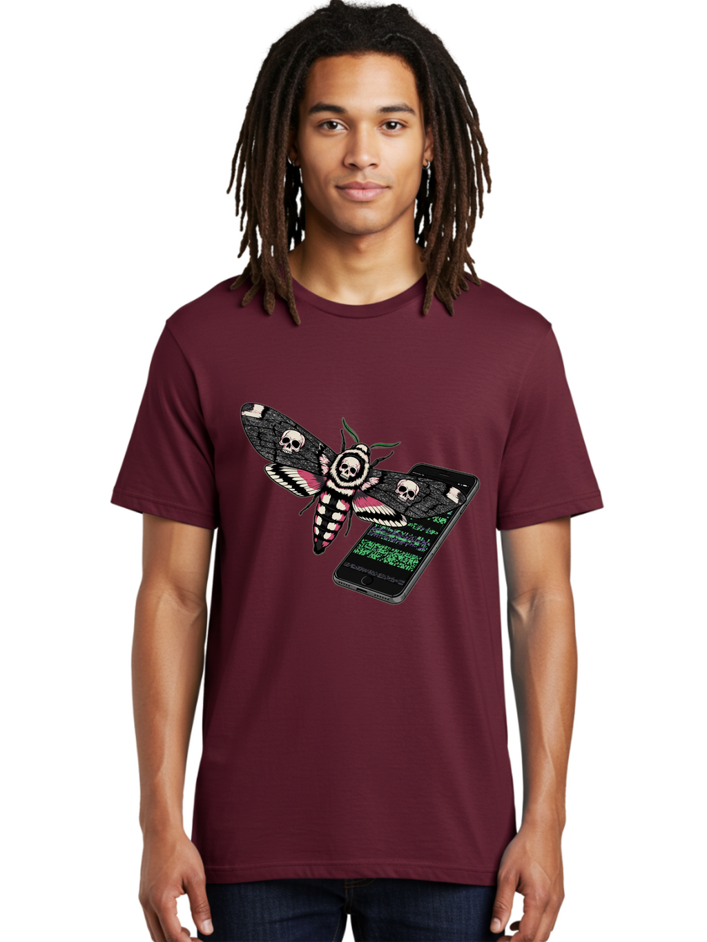 Death-S-Head-Hawkmoth-Smartphone Men'S Graphic Tee, 100% Cotton, Comfortable Casual Summer Wear, Machine Washable, Vintage Camera, Old Camera, Antique Camera, Black Camera, Classic Photography, Photography Equipment, Nostalgic Device, Bam235