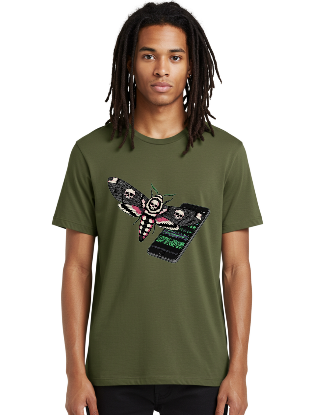 Death-S-Head-Hawkmoth-Smartphone Men'S Graphic Tee, 100% Cotton, Comfortable Casual Summer Wear, Machine Washable, Vintage Camera, Old Camera, Antique Camera, Black Camera, Classic Photography, Photography Equipment, Nostalgic Device, Bam235