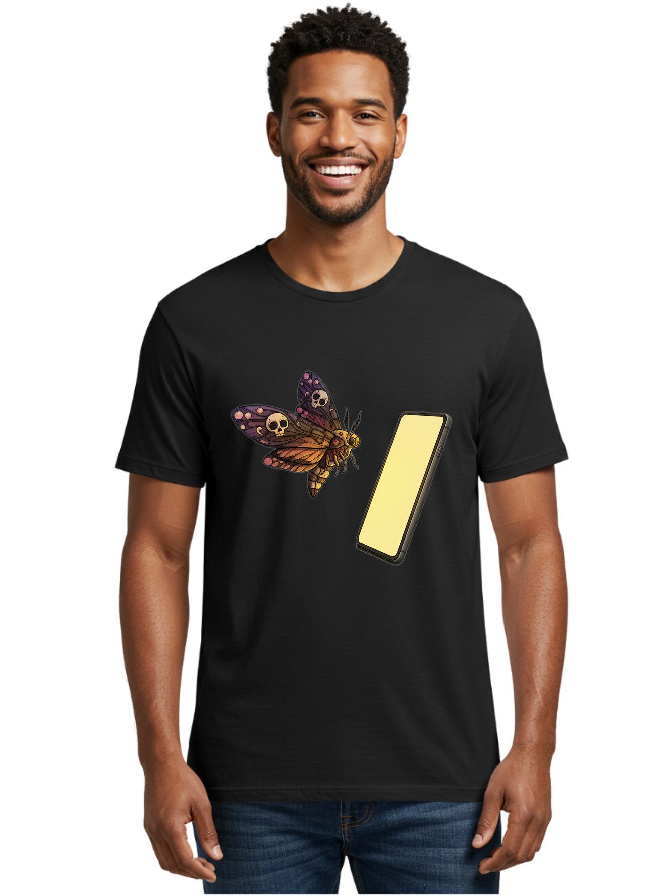 Death-S-Head-Hawkmoth Men'S Graphic Tee, 100% Cotton, Comfortable Casual Summer Wear, Machine Washable, Vintage Camera, Old Camera, Antique Camera, Black Camera, Classic Photography, Photography Equipment, Nostalgic Device, Film Camera, Bam236