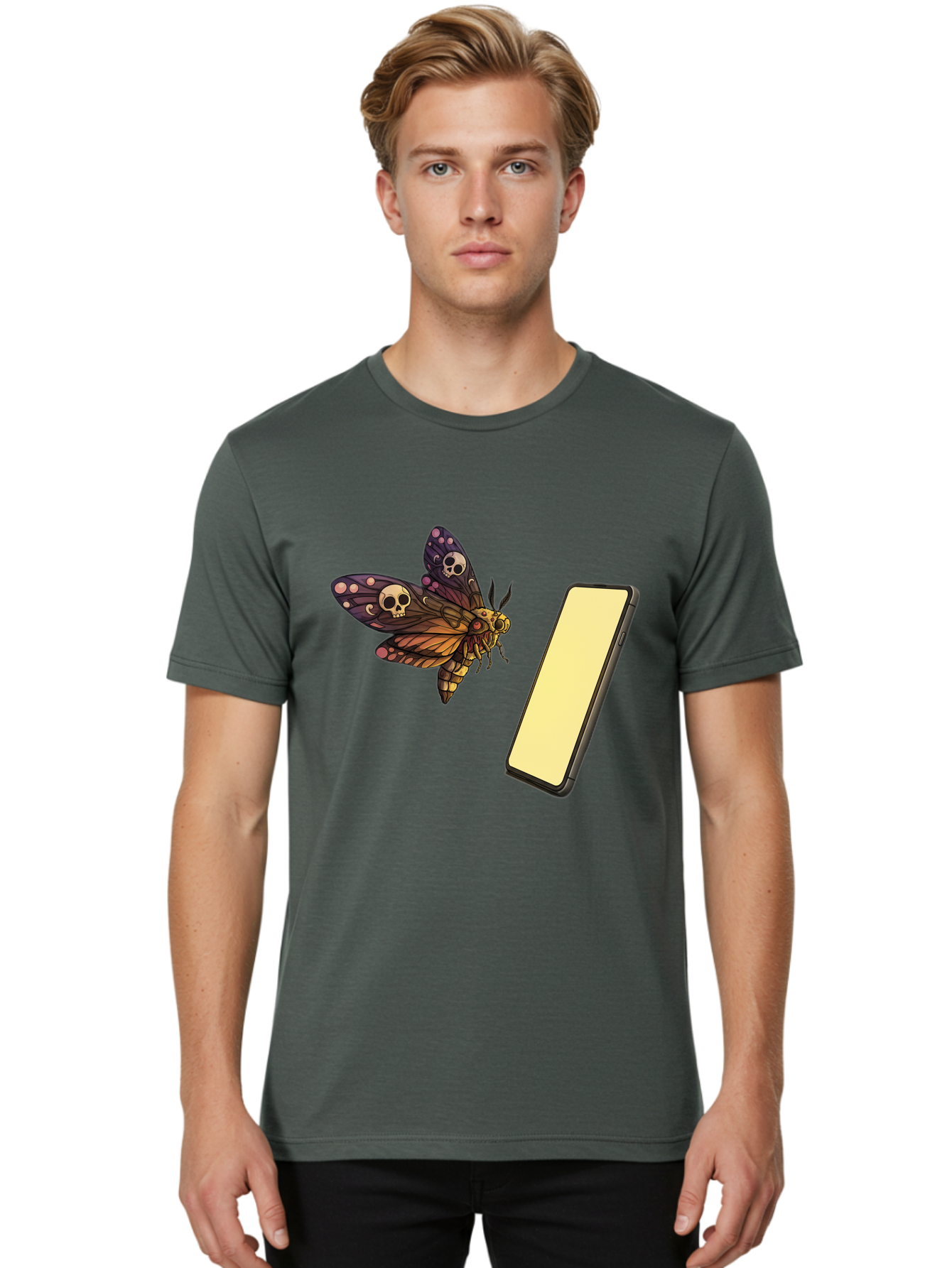 Death-S-Head-Hawkmoth Men'S Graphic Tee, 100% Cotton, Comfortable Casual Summer Wear, Machine Washable, Vintage Camera, Old Camera, Antique Camera, Black Camera, Classic Photography, Photography Equipment, Nostalgic Device, Film Camera, Bam236