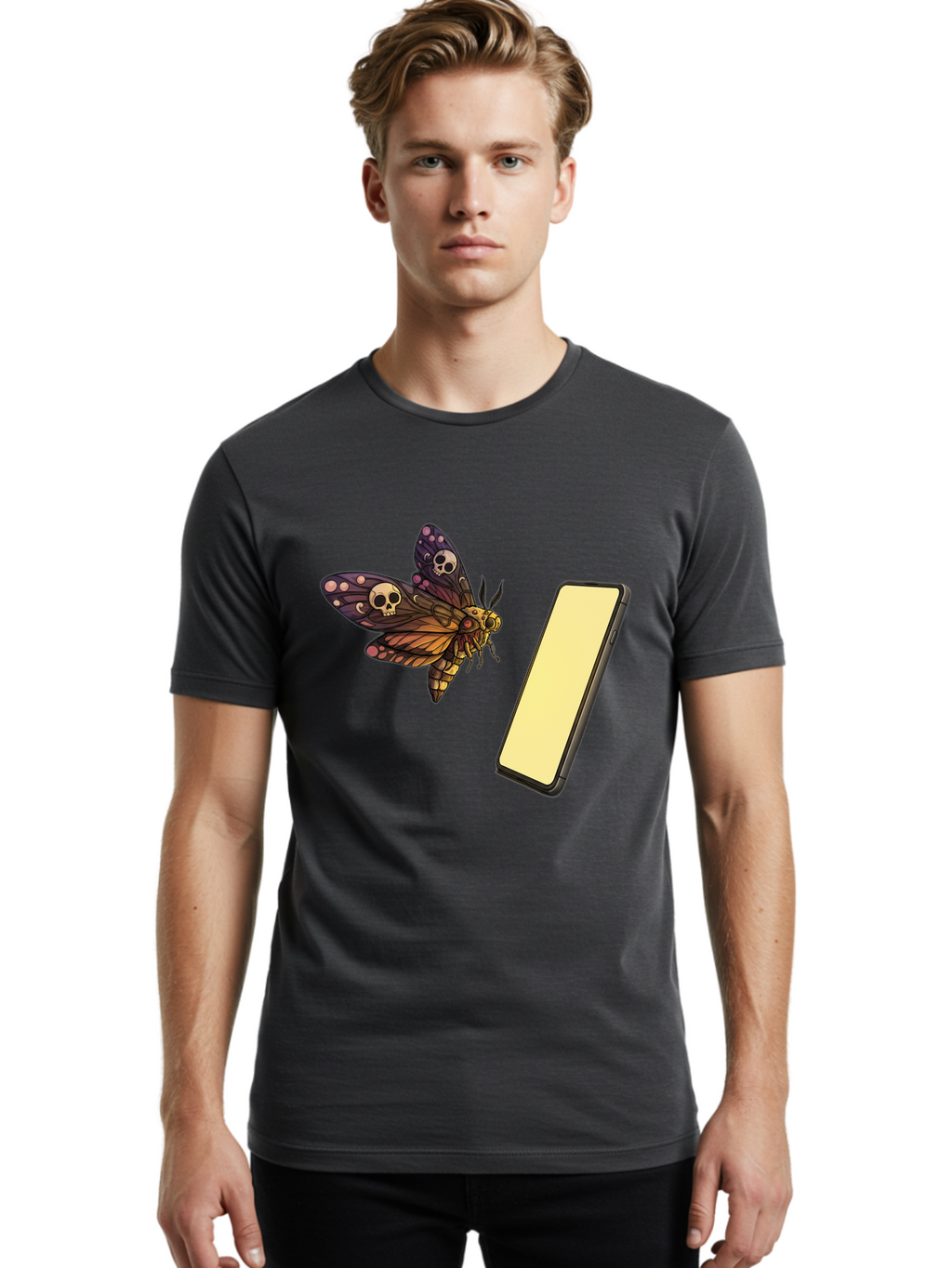 Death-S-Head-Hawkmoth Men'S Graphic Tee, 100% Cotton, Comfortable Casual Summer Wear, Machine Washable, Vintage Camera, Old Camera, Antique Camera, Black Camera, Classic Photography, Photography Equipment, Nostalgic Device, Film Camera, Bam236