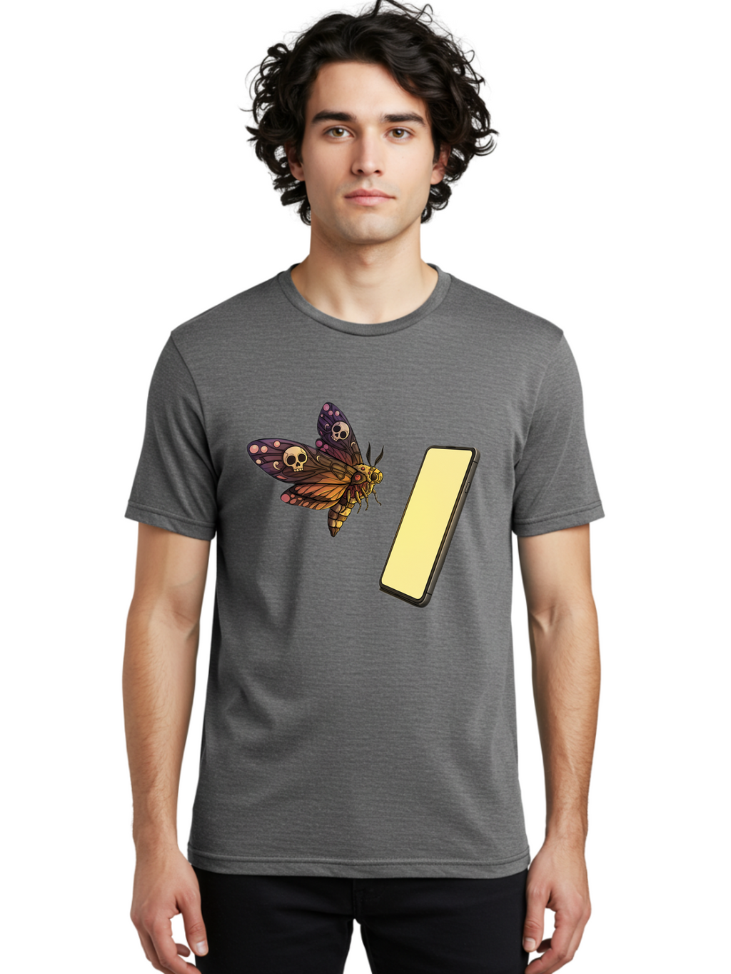 Death-S-Head-Hawkmoth Men'S Graphic Tee, 100% Cotton, Comfortable Casual Summer Wear, Machine Washable, Vintage Camera, Old Camera, Antique Camera, Black Camera, Classic Photography, Photography Equipment, Nostalgic Device, Film Camera, Bam236
