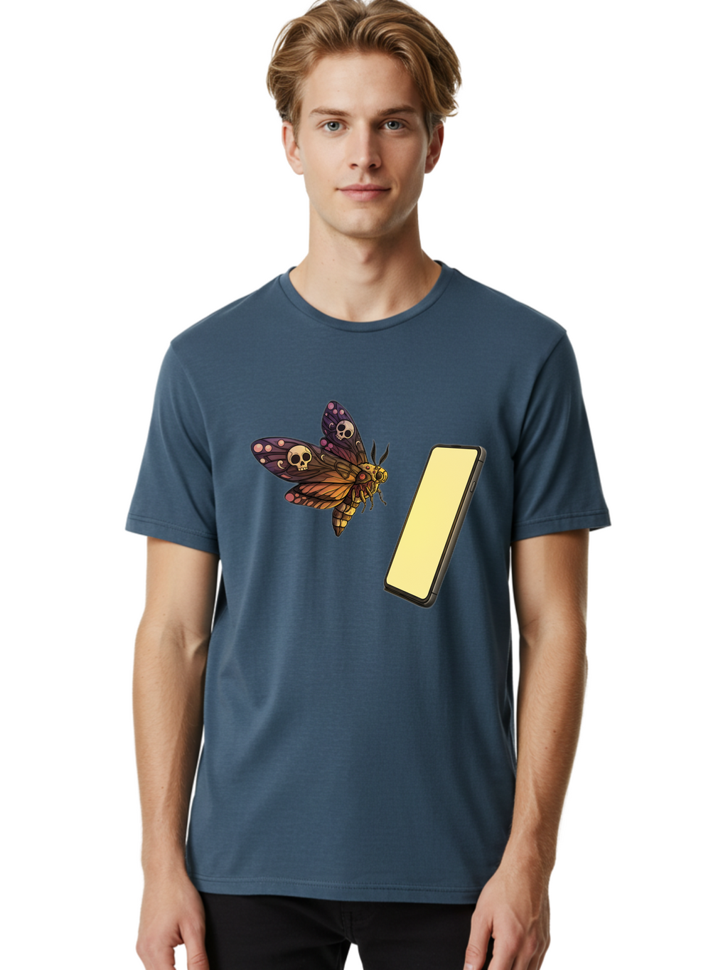 Death-S-Head-Hawkmoth Men'S Graphic Tee, 100% Cotton, Comfortable Casual Summer Wear, Machine Washable, Vintage Camera, Old Camera, Antique Camera, Black Camera, Classic Photography, Photography Equipment, Nostalgic Device, Film Camera, Bam236