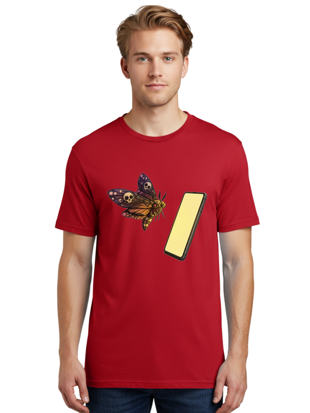 Death-S-Head-Hawkmoth Men'S Graphic Tee, 100% Cotton, Comfortable Casual Summer Wear, Machine Washable, Vintage Camera, Old Camera, Antique Camera, Black Camera, Classic Photography, Photography Equipment, Nostalgic Device, Film Camera, Bam236