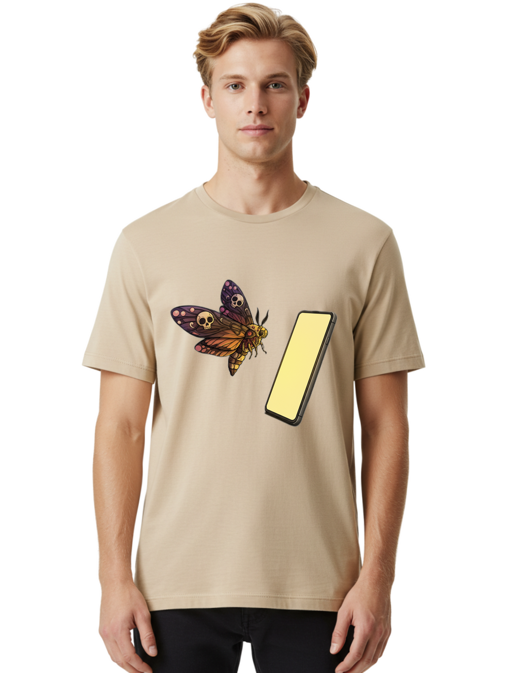 Death-S-Head-Hawkmoth Men'S Graphic Tee, 100% Cotton, Comfortable Casual Summer Wear, Machine Washable, Vintage Camera, Old Camera, Antique Camera, Black Camera, Classic Photography, Photography Equipment, Nostalgic Device, Film Camera, Bam236