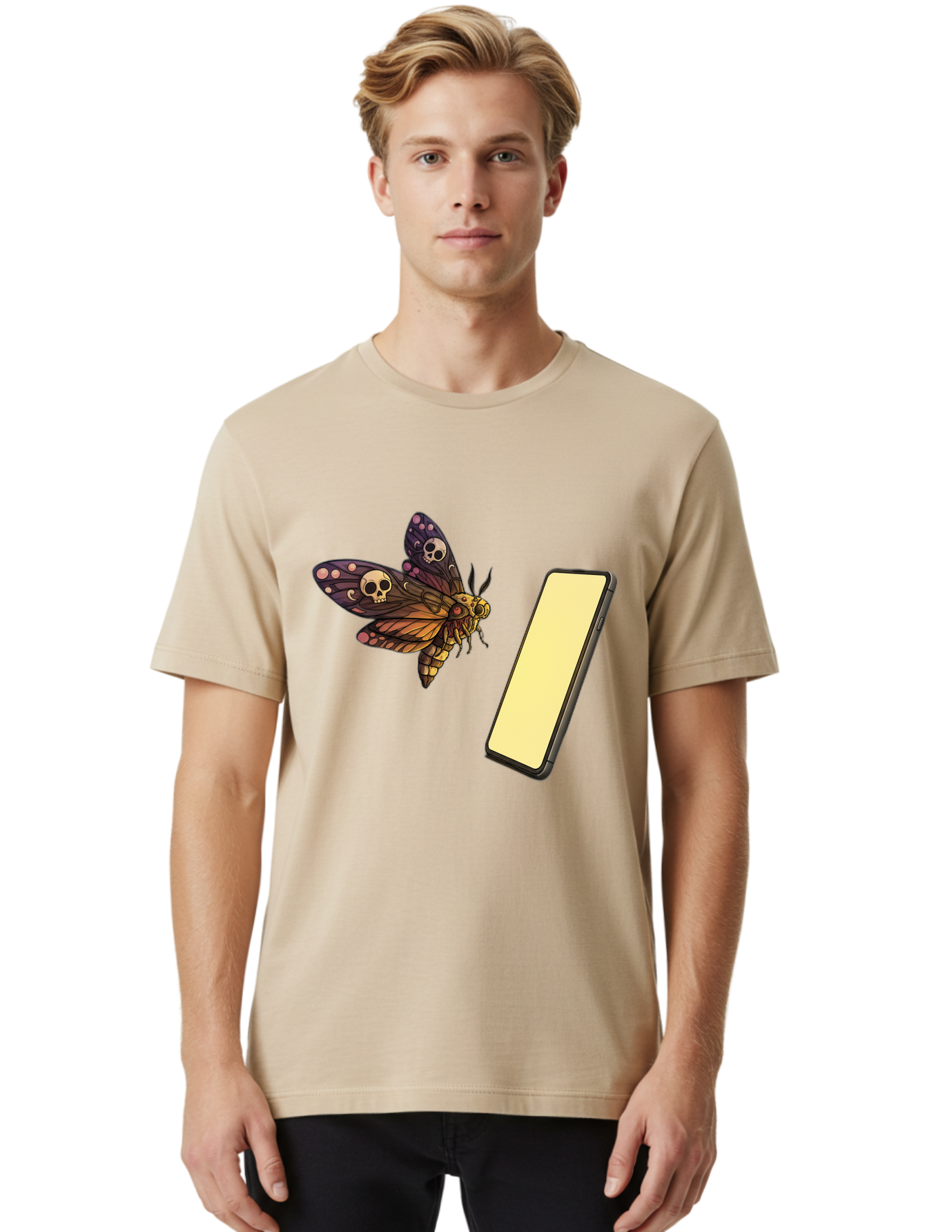 Death-S-Head-Hawkmoth Men'S Graphic Tee, 100% Cotton, Comfortable Casual Summer Wear, Machine Washable, Vintage Camera, Old Camera, Antique Camera, Black Camera, Classic Photography, Photography Equipment, Nostalgic Device, Film Camera, Bam236