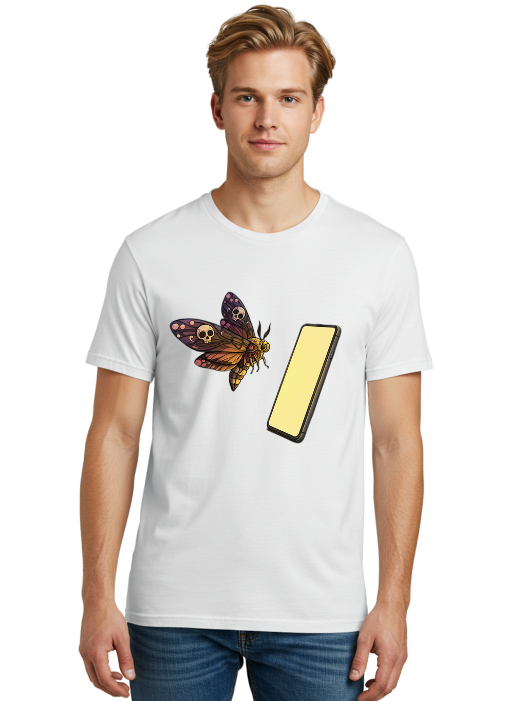 Death-S-Head-Hawkmoth Men'S Graphic Tee, 100% Cotton, Comfortable Casual Summer Wear, Machine Washable, Vintage Camera, Old Camera, Antique Camera, Black Camera, Classic Photography, Photography Equipment, Nostalgic Device, Film Camera, Bam236