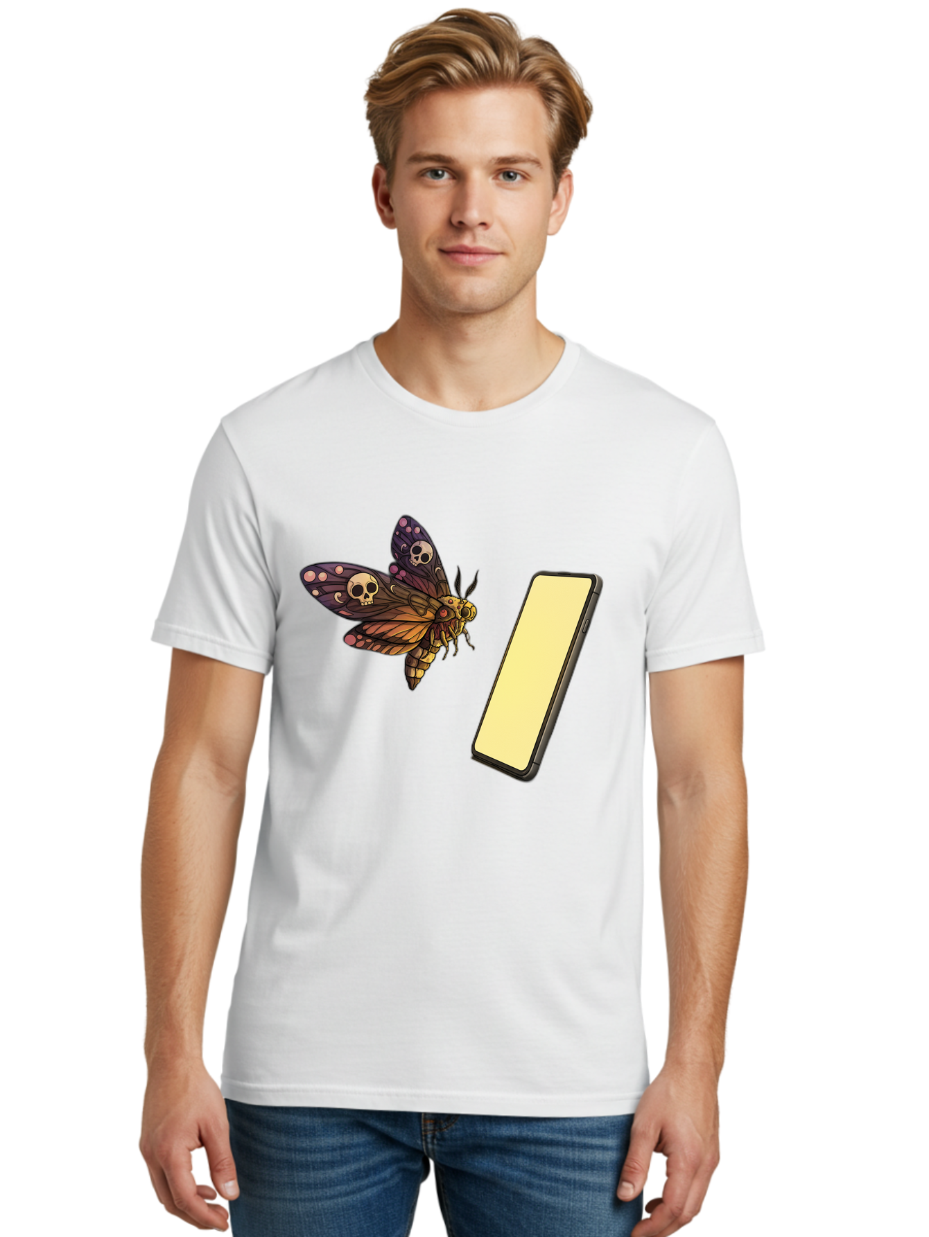 Death-S-Head-Hawkmoth Men'S Graphic Tee, 100% Cotton, Comfortable Casual Summer Wear, Machine Washable, Vintage Camera, Old Camera, Antique Camera, Black Camera, Classic Photography, Photography Equipment, Nostalgic Device, Film Camera, Bam236