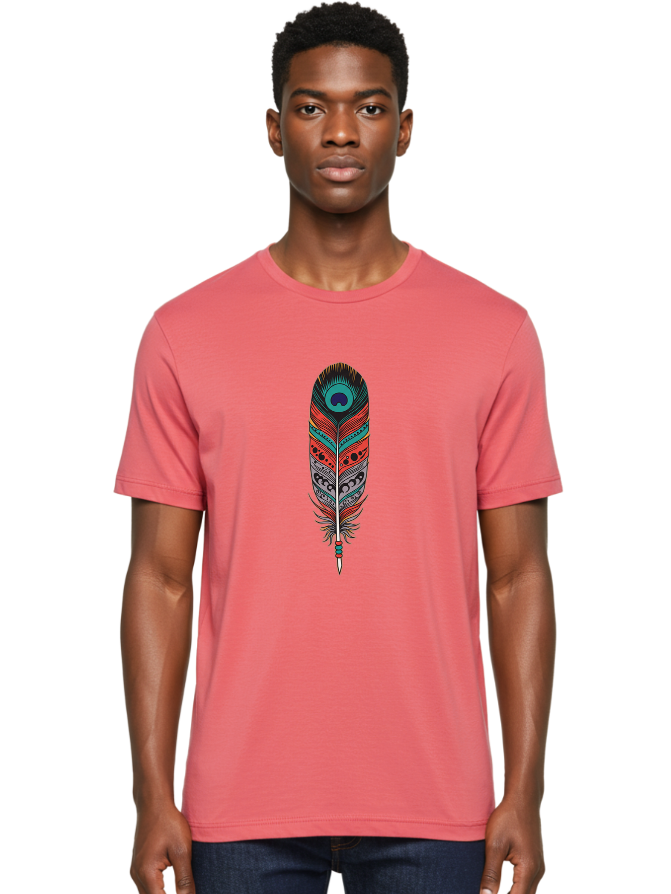 Decorative-Feather Men'S Graphic Tee, 100% Cotton, Comfortable Casual Summer Wear, Machine Washable, Vintage Camera, Old Camera, Antique Camera, Black Camera, Classic Photography, Photography Equipment, Nostalgic Device, Film Camera, Bam239