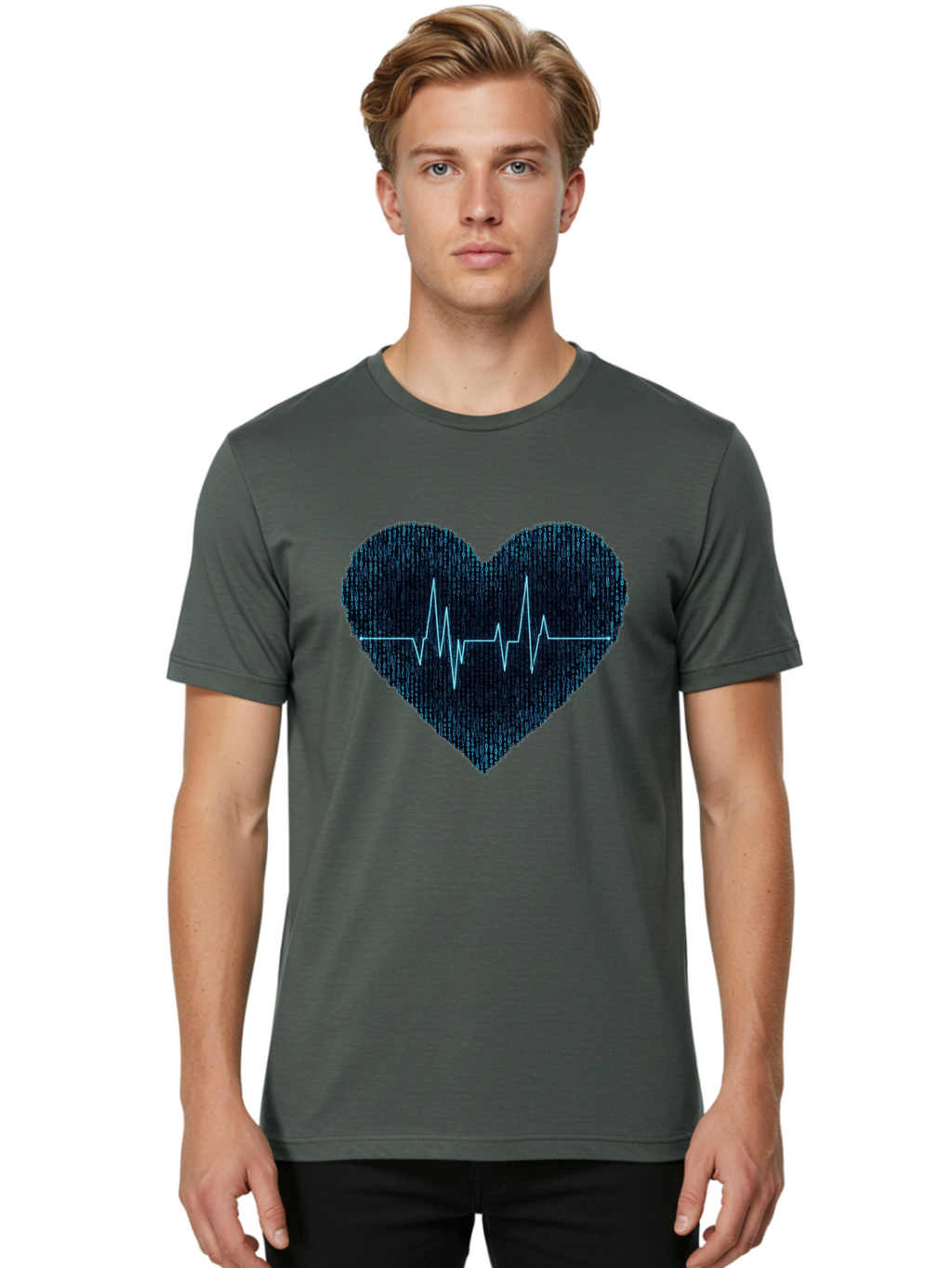 Denim-Heartbeat Men'S Graphic Tee, 100% Cotton, Comfortable Casual Summer Wear, Machine Washable, Vintage Camera, Old Camera, Antique Camera, Black Camera, Classic Photography, Photography Equipment, Nostalgic Device, Film Camera, Camera Art Bam242