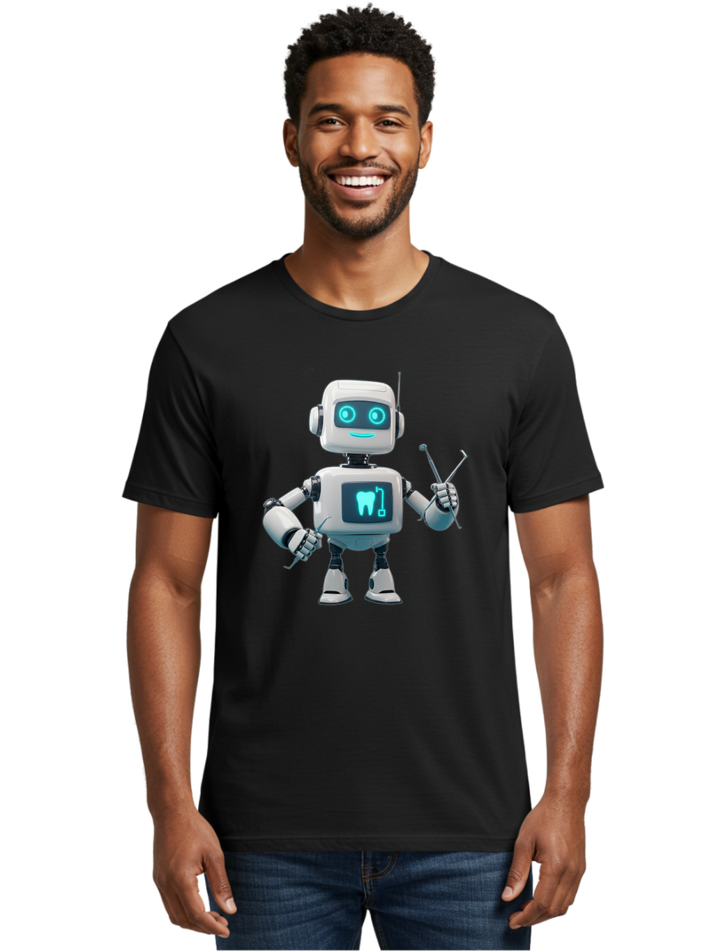 Dental-Robot-1 Men'S Graphic Tee, 100% Cotton, Comfortable Casual Summer Wear, Machine Washable, Vintage Camera, Old Camera, Antique Camera, Black Camera, Classic Photography, Photography Equipment, Nostalgic Device, Film Camera, Camera Art Bam243