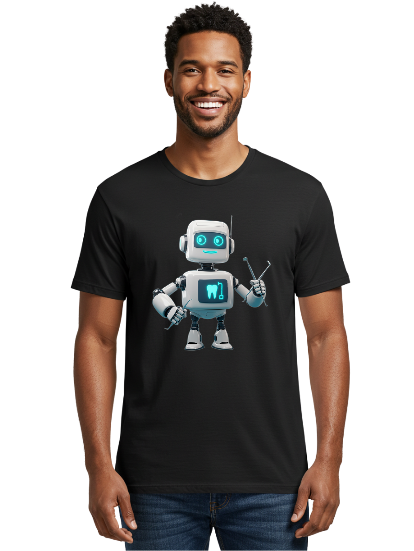 Dental-Robot-1 Men'S Graphic Tee, 100% Cotton, Comfortable Casual Summer Wear, Machine Washable, Vintage Camera, Old Camera, Antique Camera, Black Camera, Classic Photography, Photography Equipment, Nostalgic Device, Film Camera, Camera Art Bam243