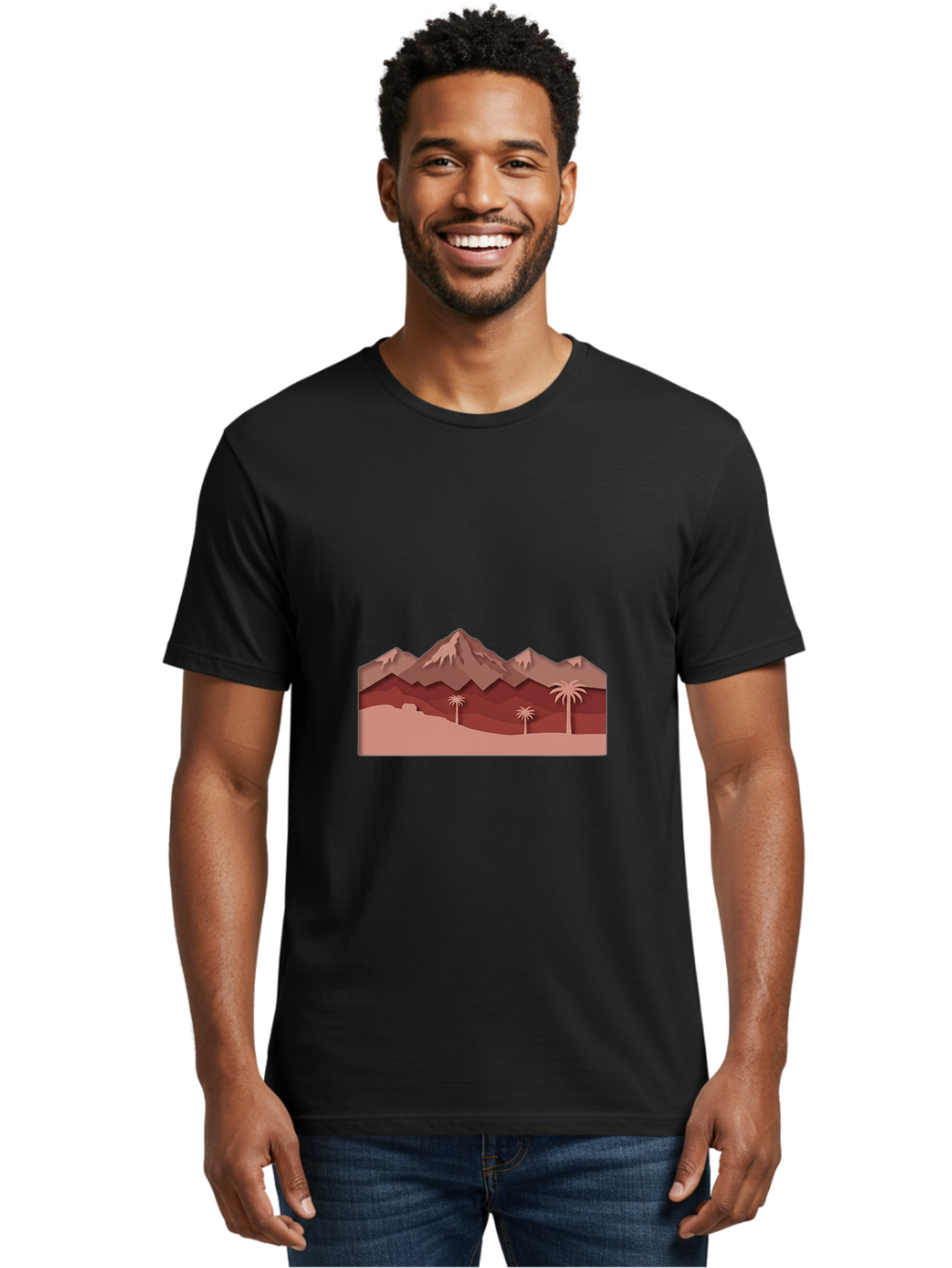 Desert-Mountains Men'S Graphic Tee, 100% Cotton, Comfortable Casual Summer Wear, Machine Washable, Vintage Camera, Old Camera, Antique Camera, Black Camera, Classic Photography, Photography Equipment, Nostalgic Device, Film Camera, Camera Art Bam247