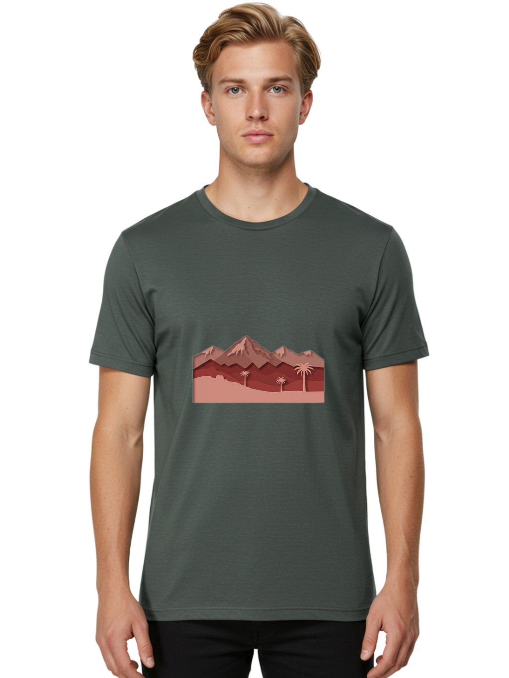 Desert-Mountains Men'S Graphic Tee, 100% Cotton, Comfortable Casual Summer Wear, Machine Washable, Vintage Camera, Old Camera, Antique Camera, Black Camera, Classic Photography, Photography Equipment, Nostalgic Device, Film Camera, Camera Art Bam247